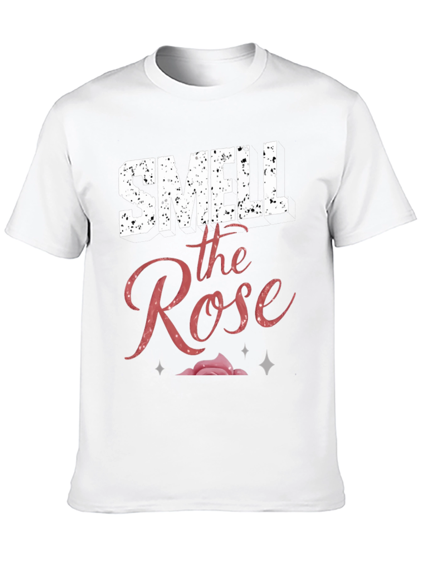Black Smell the Rose Graphic Tee - Black Cotton Casual Top view 10
