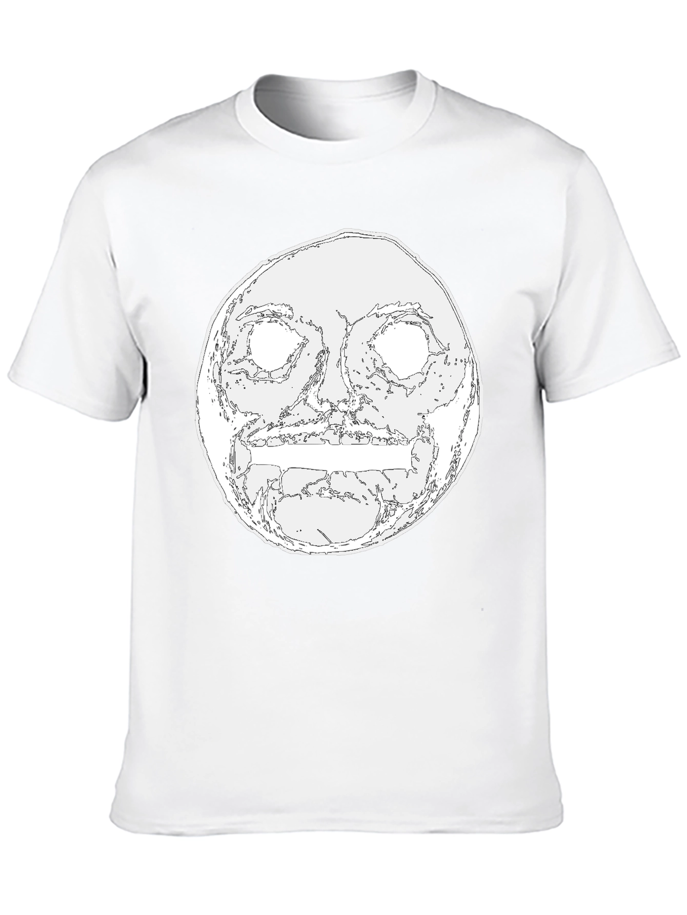 Black Men's Black Graphic Tee - Moon Face Design view 10
