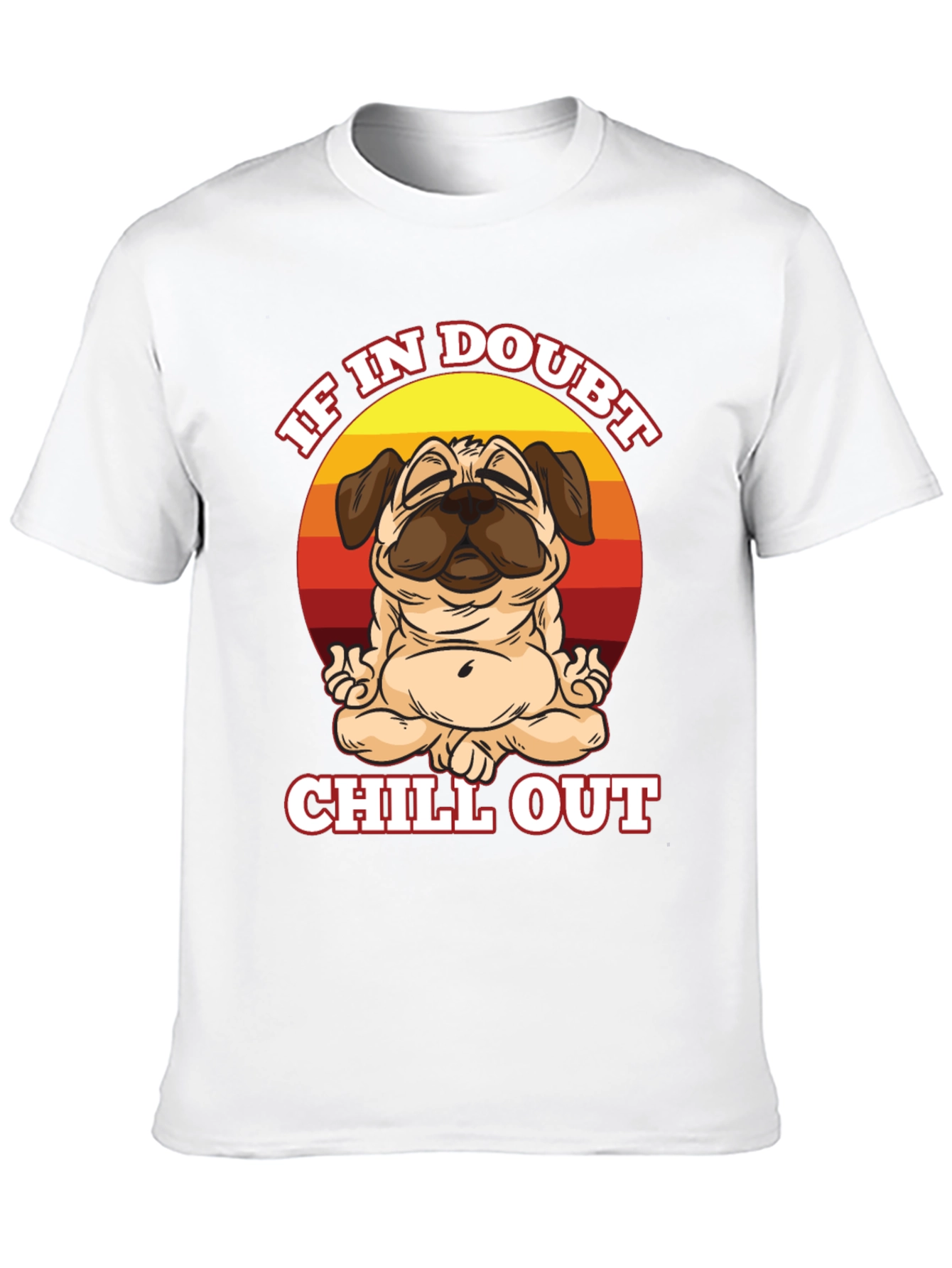 Black Chill Out Pug T-Shirt - Zen Dog Tee view 10