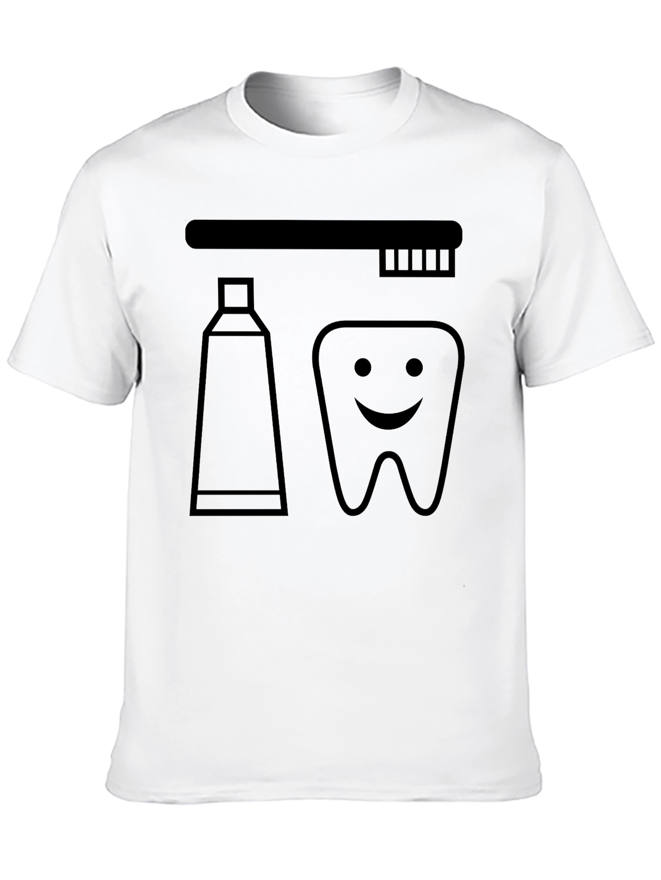 Black Dental Hygiene T-Shirt - Toothbrush, Paste & Happy Tooth view 10