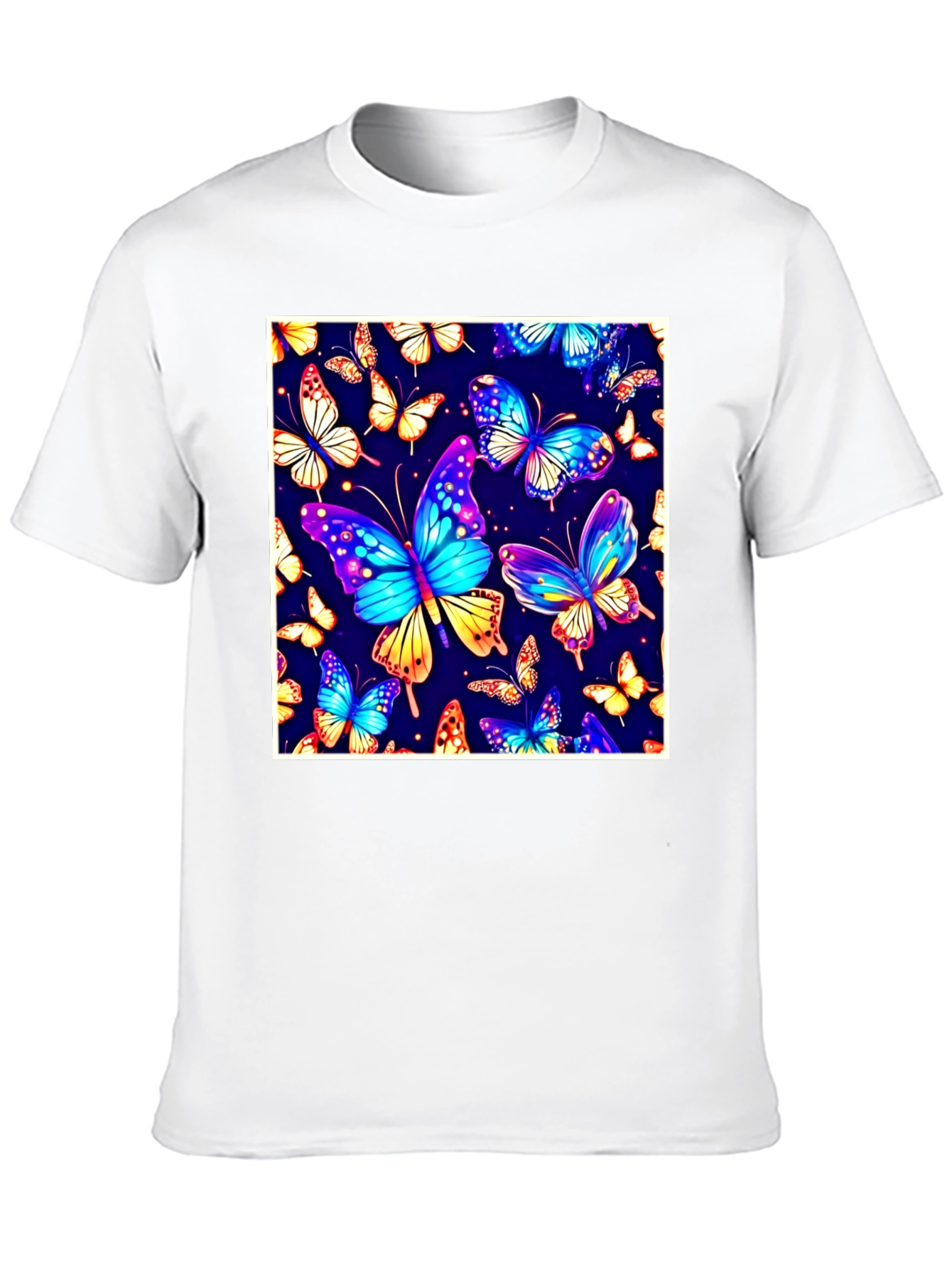Black Butterfly Print T-Shirt - Vibrant Graphic Tee view 10