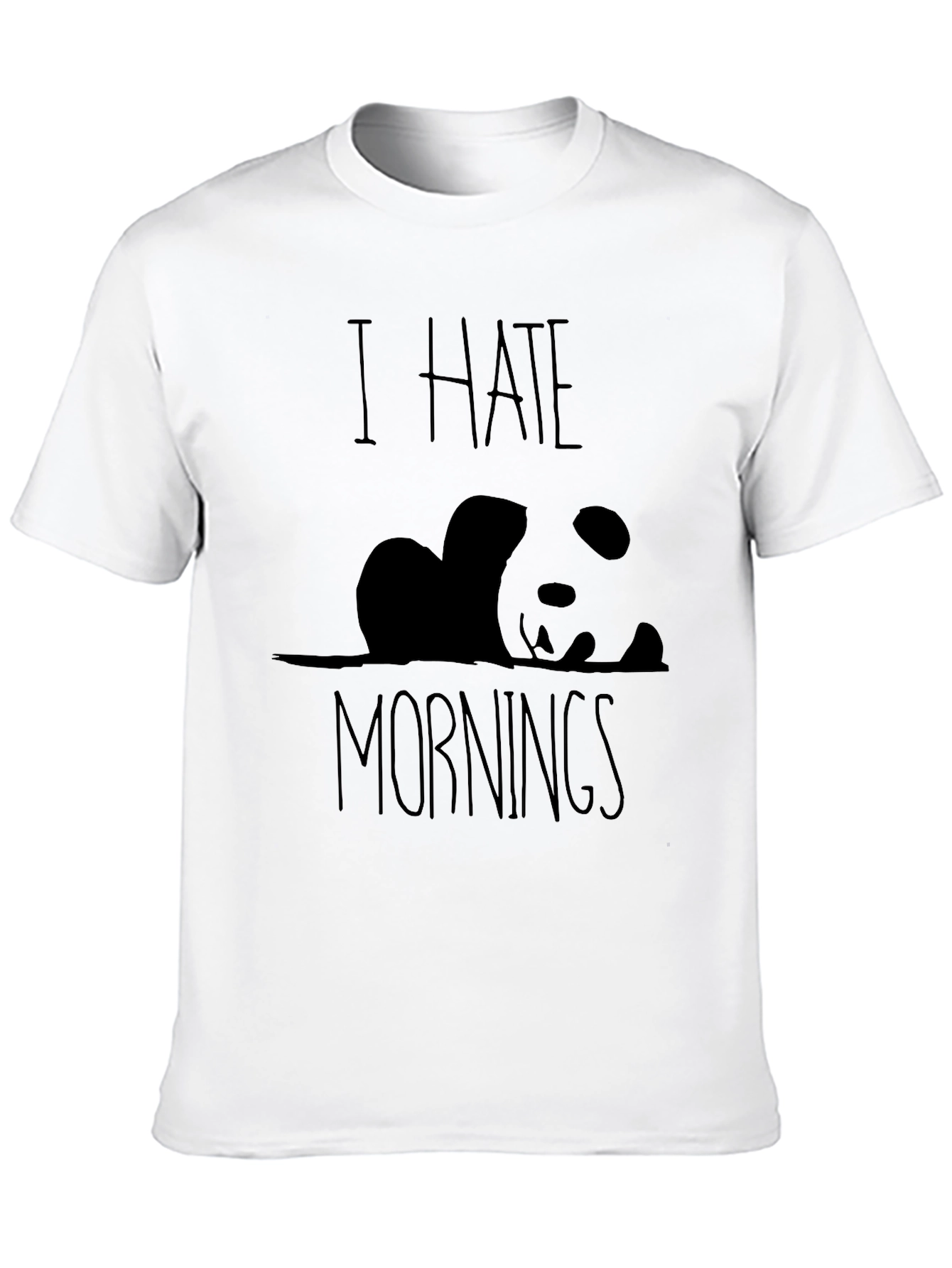 Black I Hate Mornings Panda Graphic Tee - Black view 10
