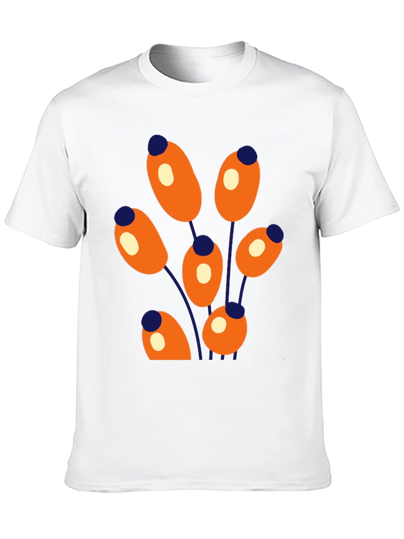 Black Abstract Floral Graphic Print Crew Neck T-Shirt view 10