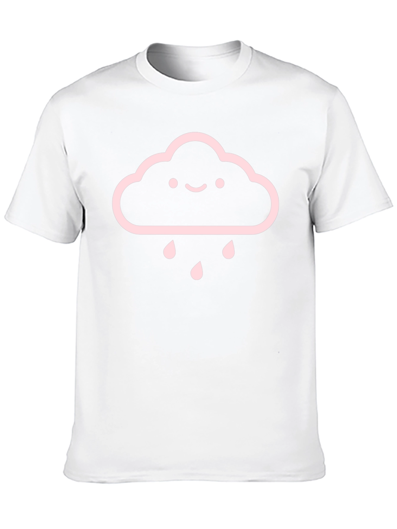 Black Cute Cloud Rain T-Shirt - Black Cotton Tee view 10