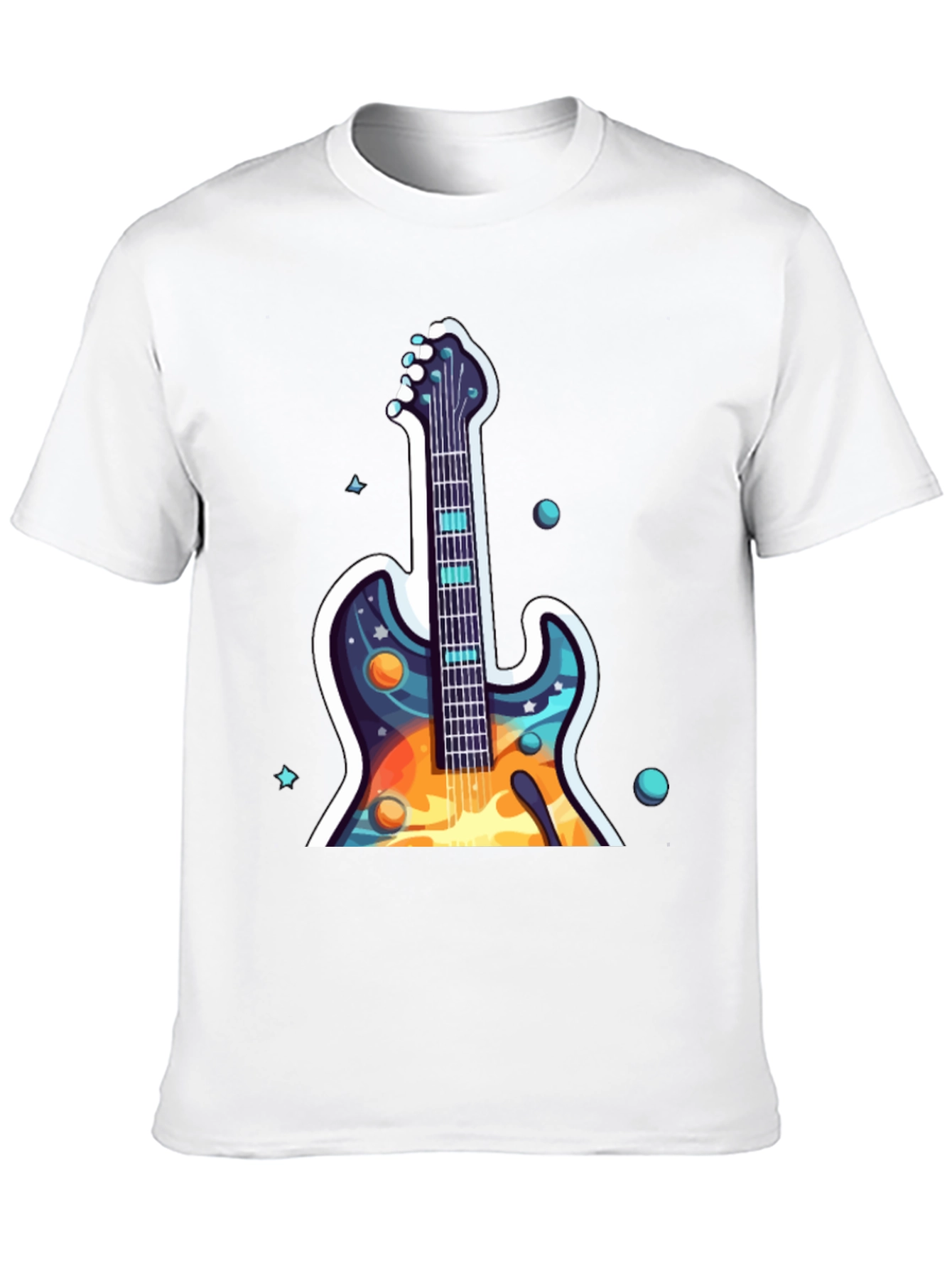 Black Cosmic Guitar Graphic Tee - Black Cotton Comfort view 10