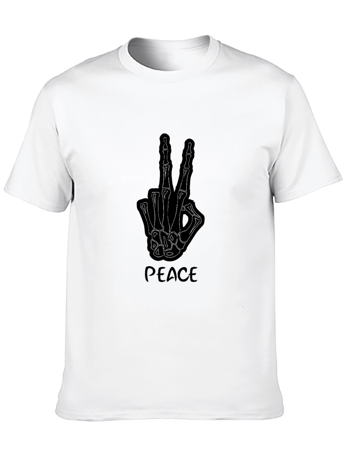 Black Peace Skeleton Hand T-Shirt view 10