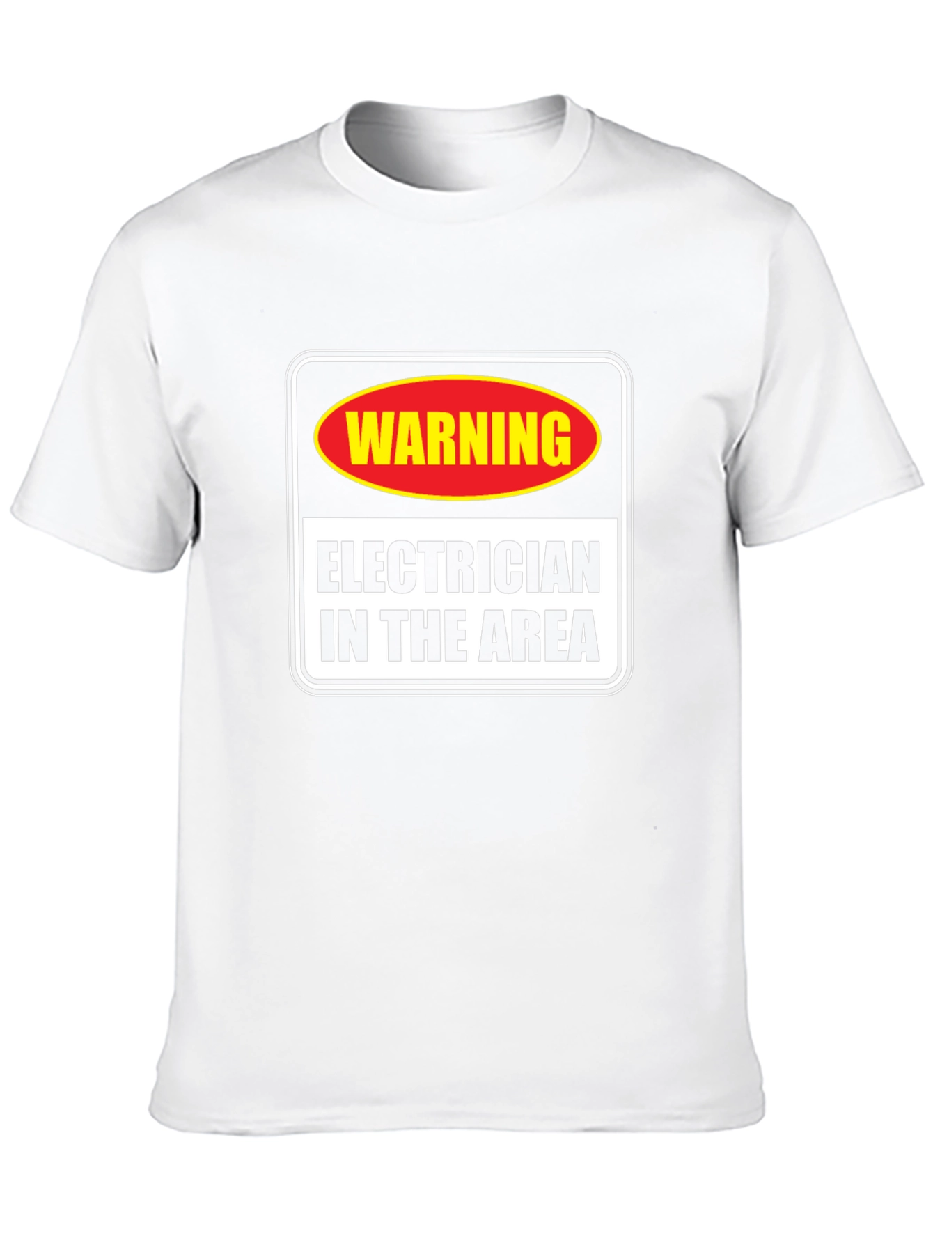 Black Warning Electrician in Area T-Shirt view 10