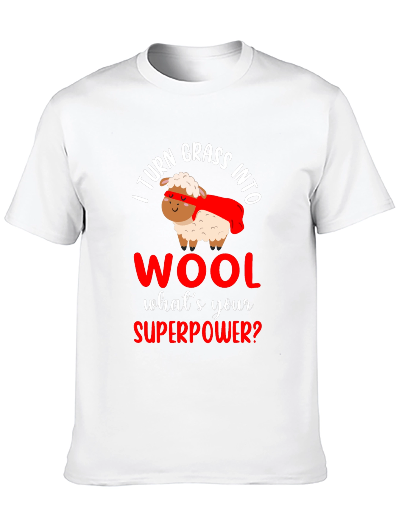 Black I Turn Grass Into Wool T-Shirt view 10