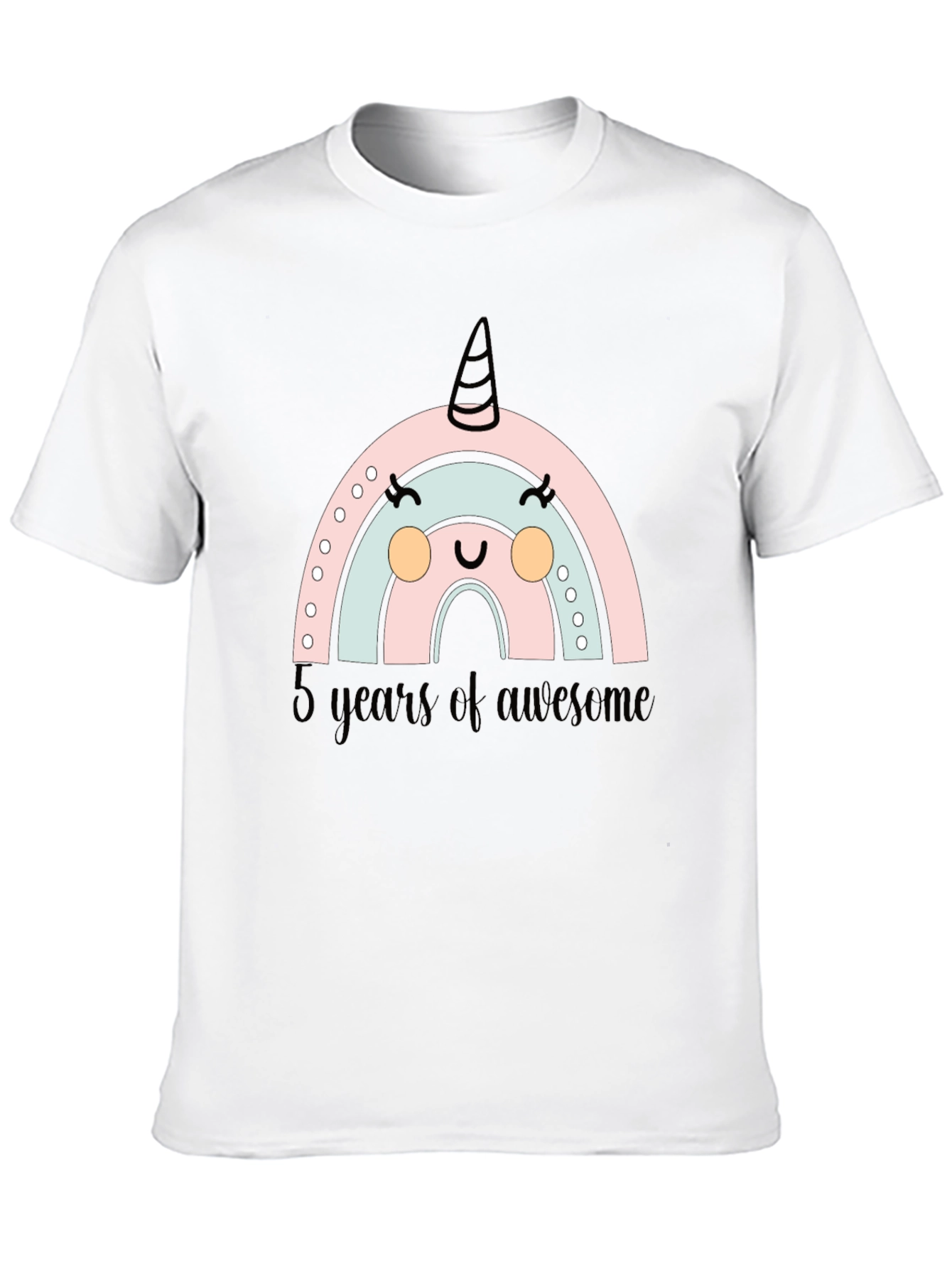 Cute Rainbow Unicorn 5th Birthday T-Shirt - 10
