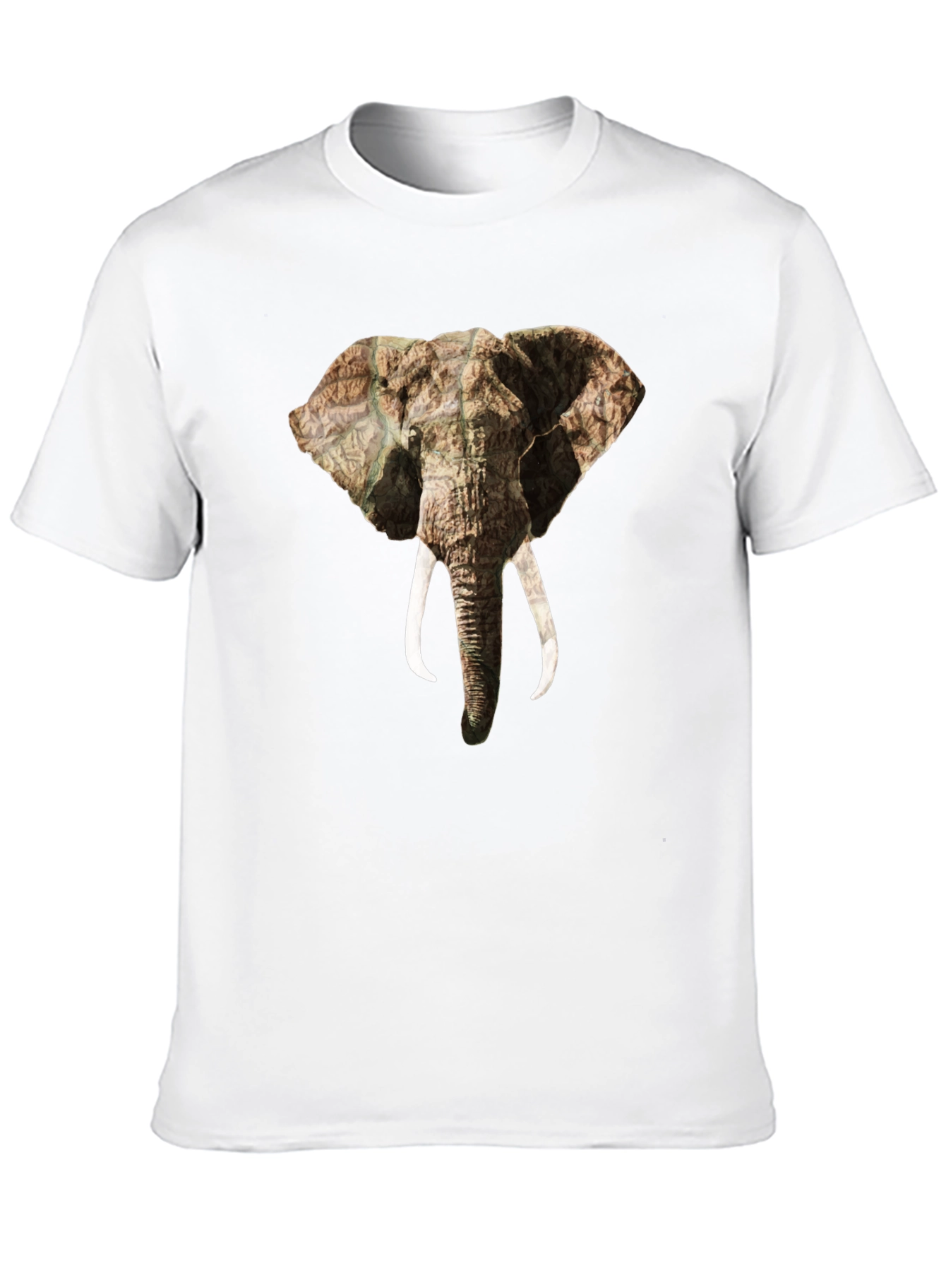 Black Elephant Head Print Black T-Shirt view 10