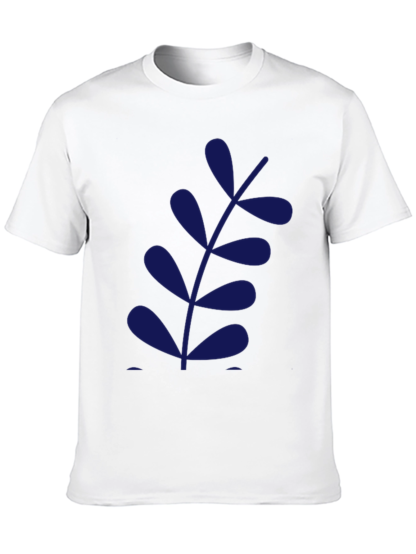 Black Black Tee with Modern Leaf Design view 10