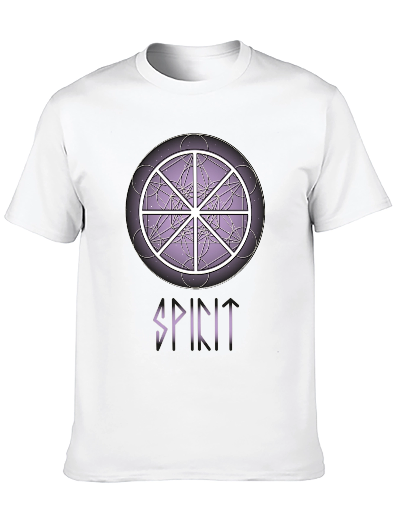 Black Spirit Wheel T-Shirt - Geometric Design, Soft Cotton Tee view 10