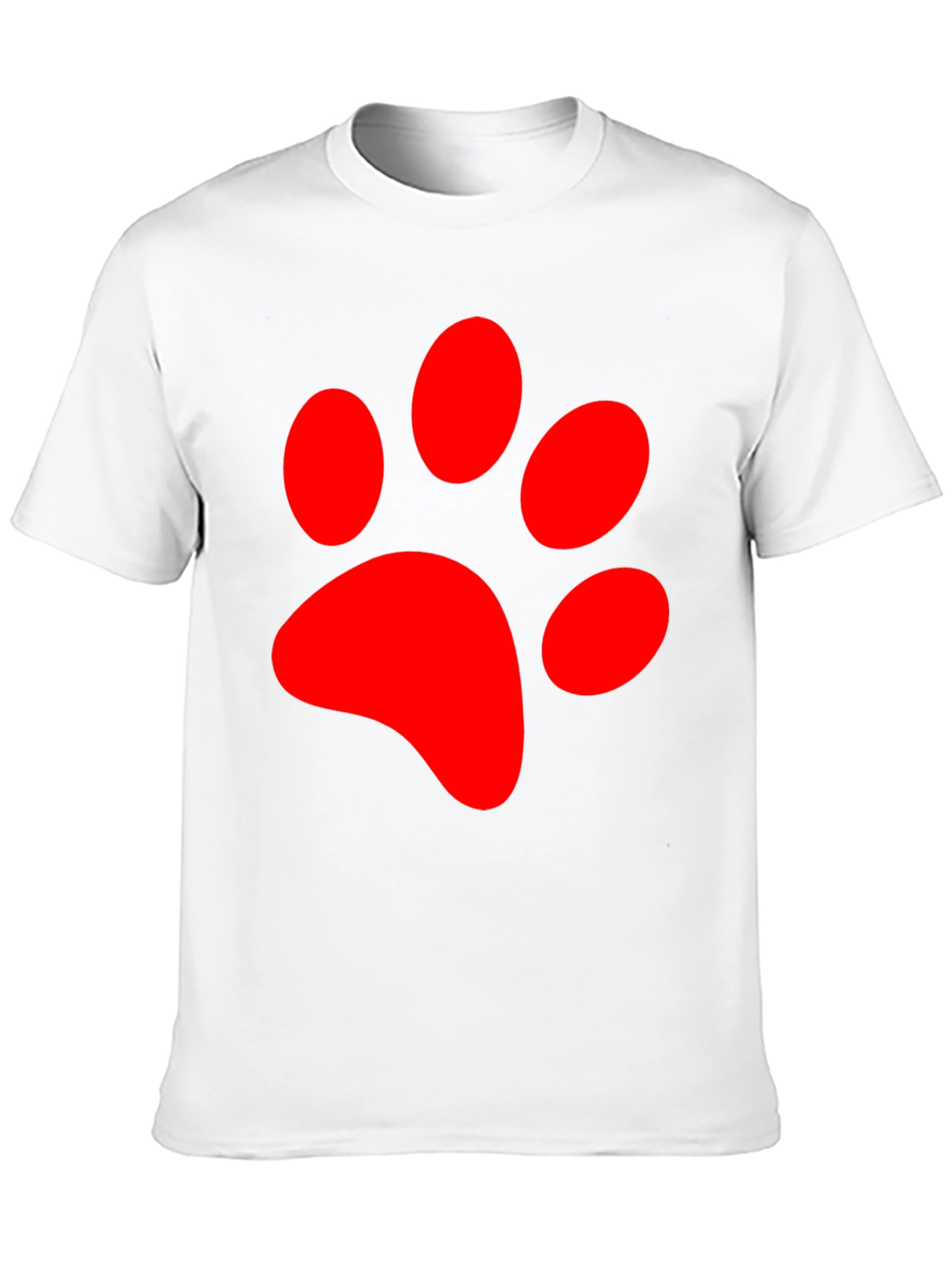 Black Red Paw Print Graphic Tee - Black Casual T-Shirt view 10