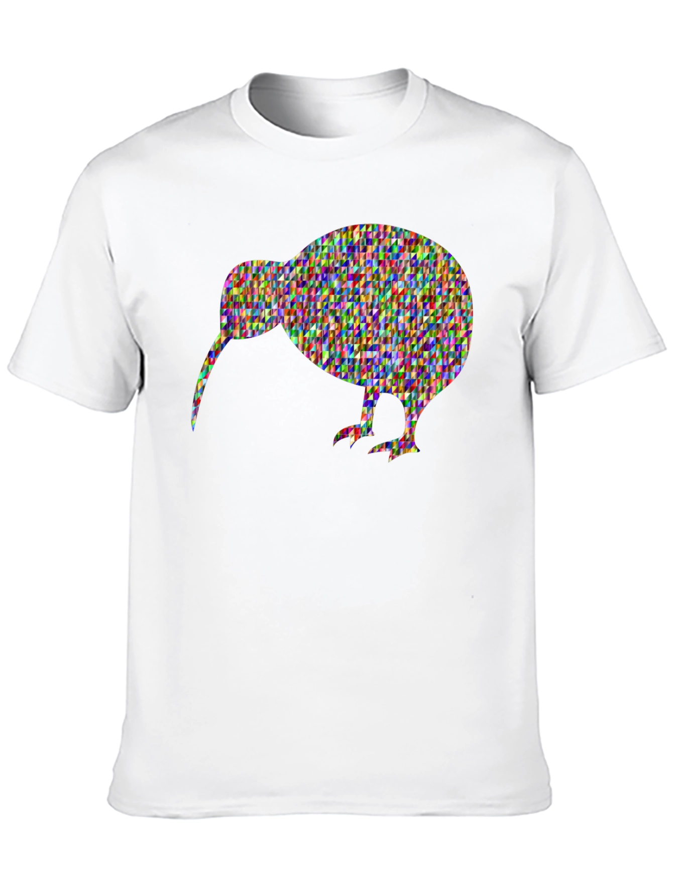 Black Kiwi Bird Mosaic Graphic Tee - Unique Black T-Shirt view 10