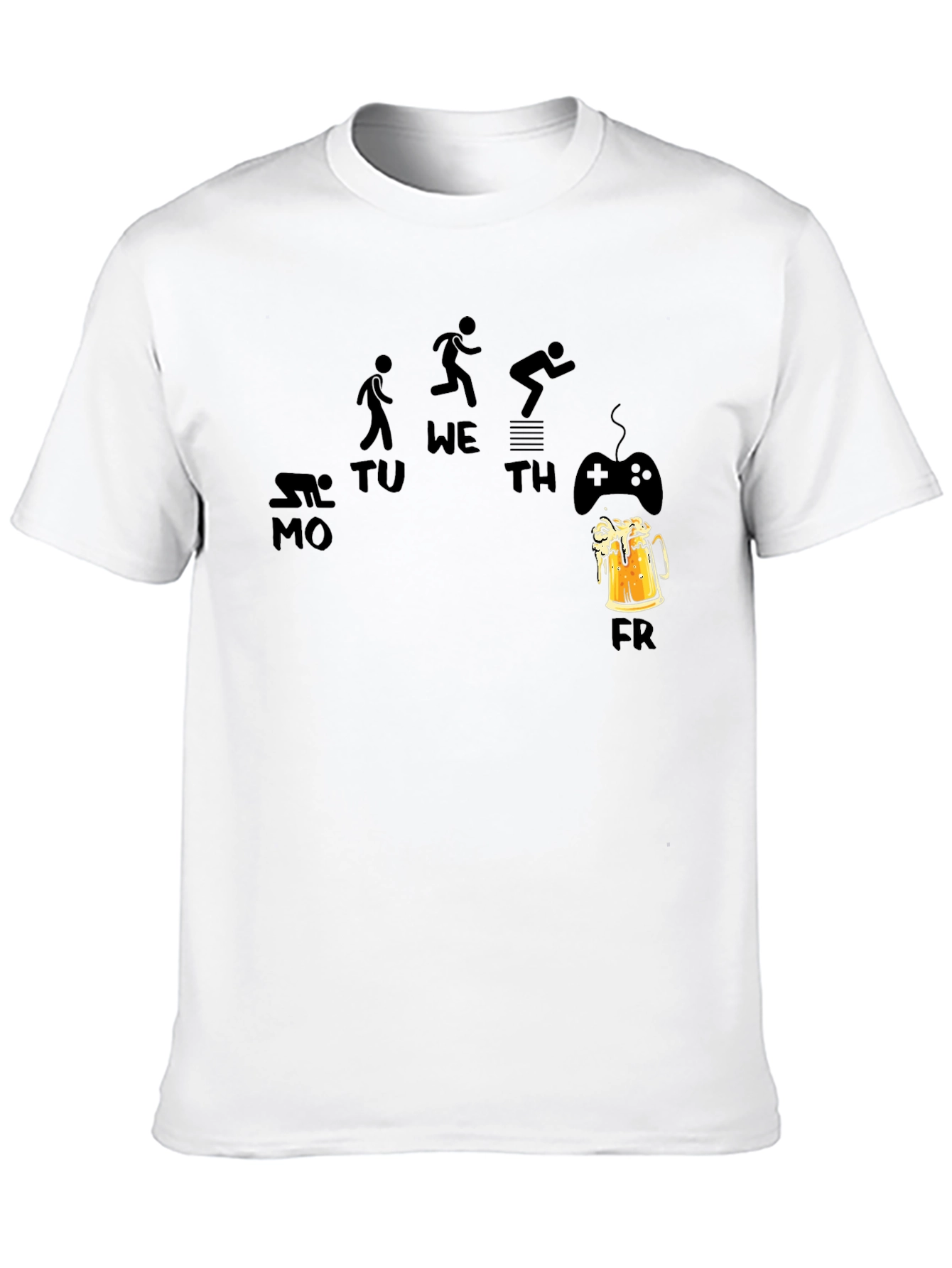 Black Gamer Work Week T-Shirt - Friday Beer & Gaming view 10