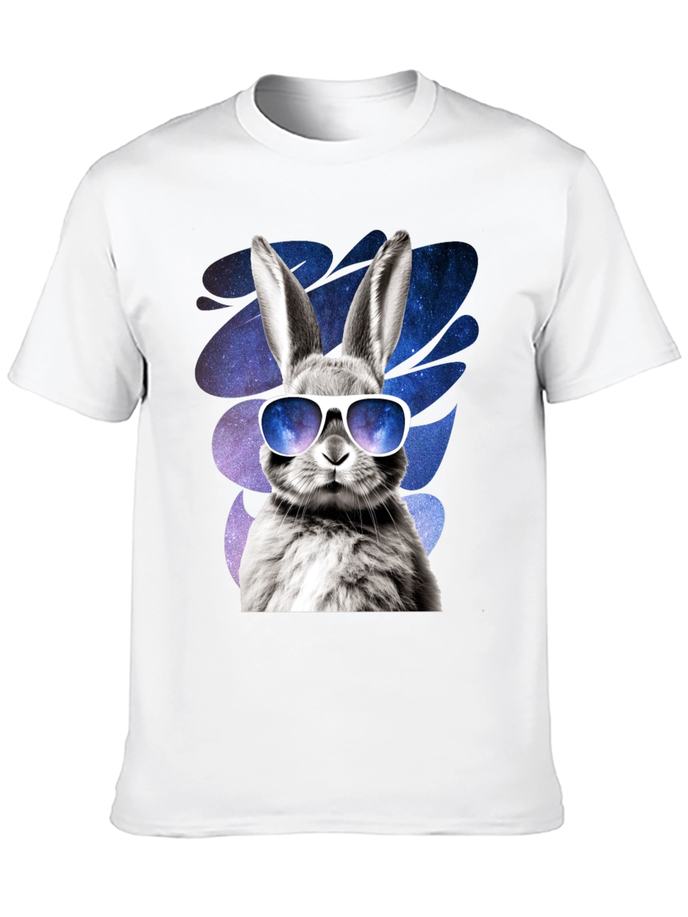 Black Cool Rabbit Graphic Tee - Galaxy Shades Design view 10