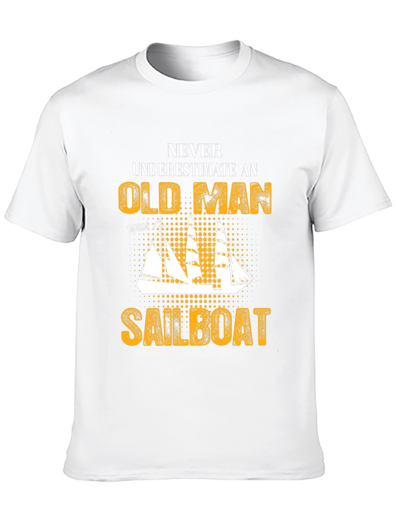 Black Old Man Sailboat Graphic Tee view 10