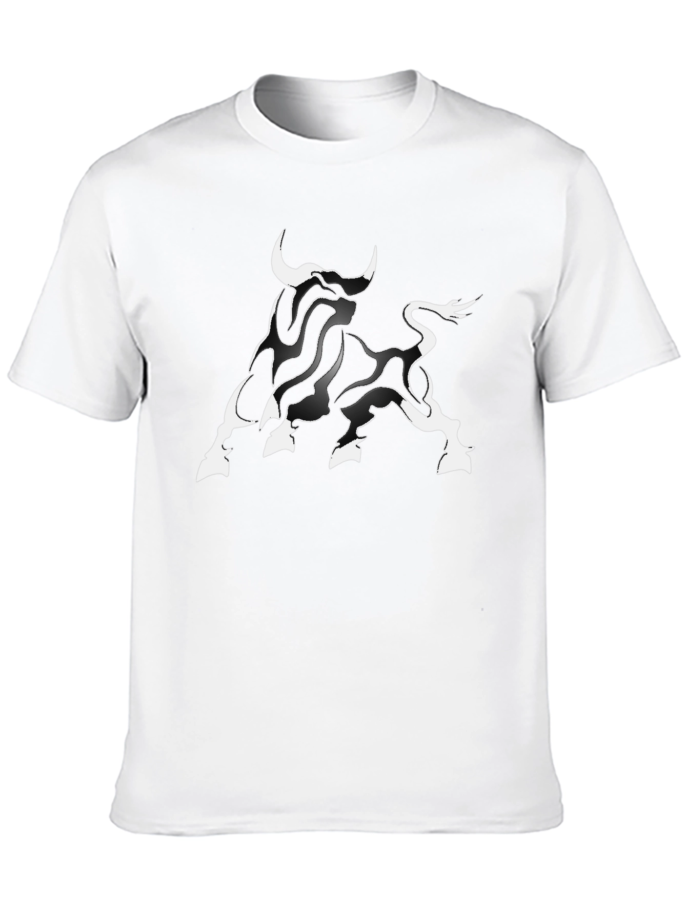 Black Black Graphic Tee - Stylish Bull Design view 10