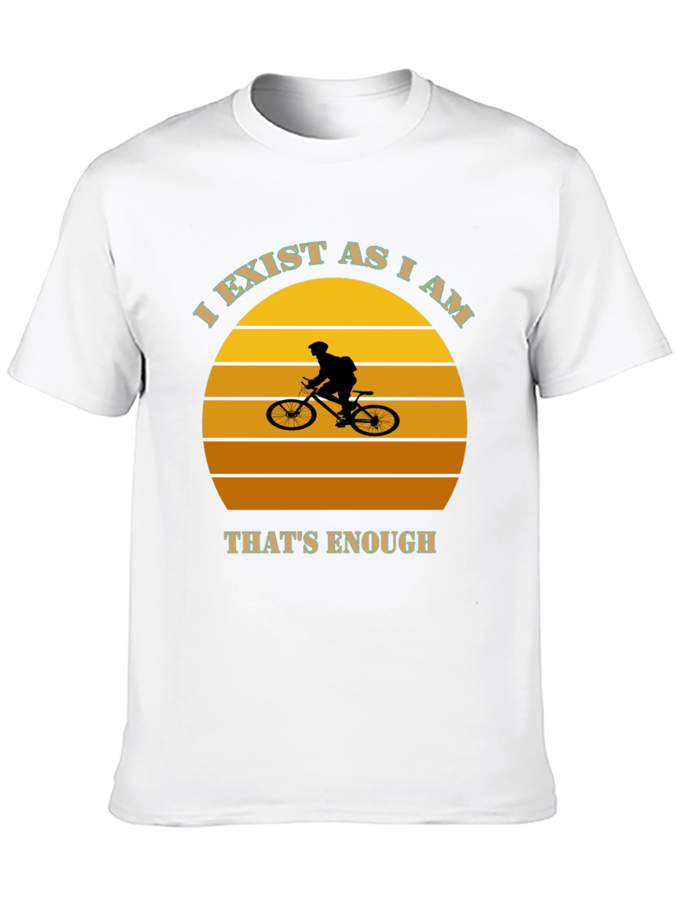 Black I Exist As I Am Mountain Biker Graphic Tee view 10