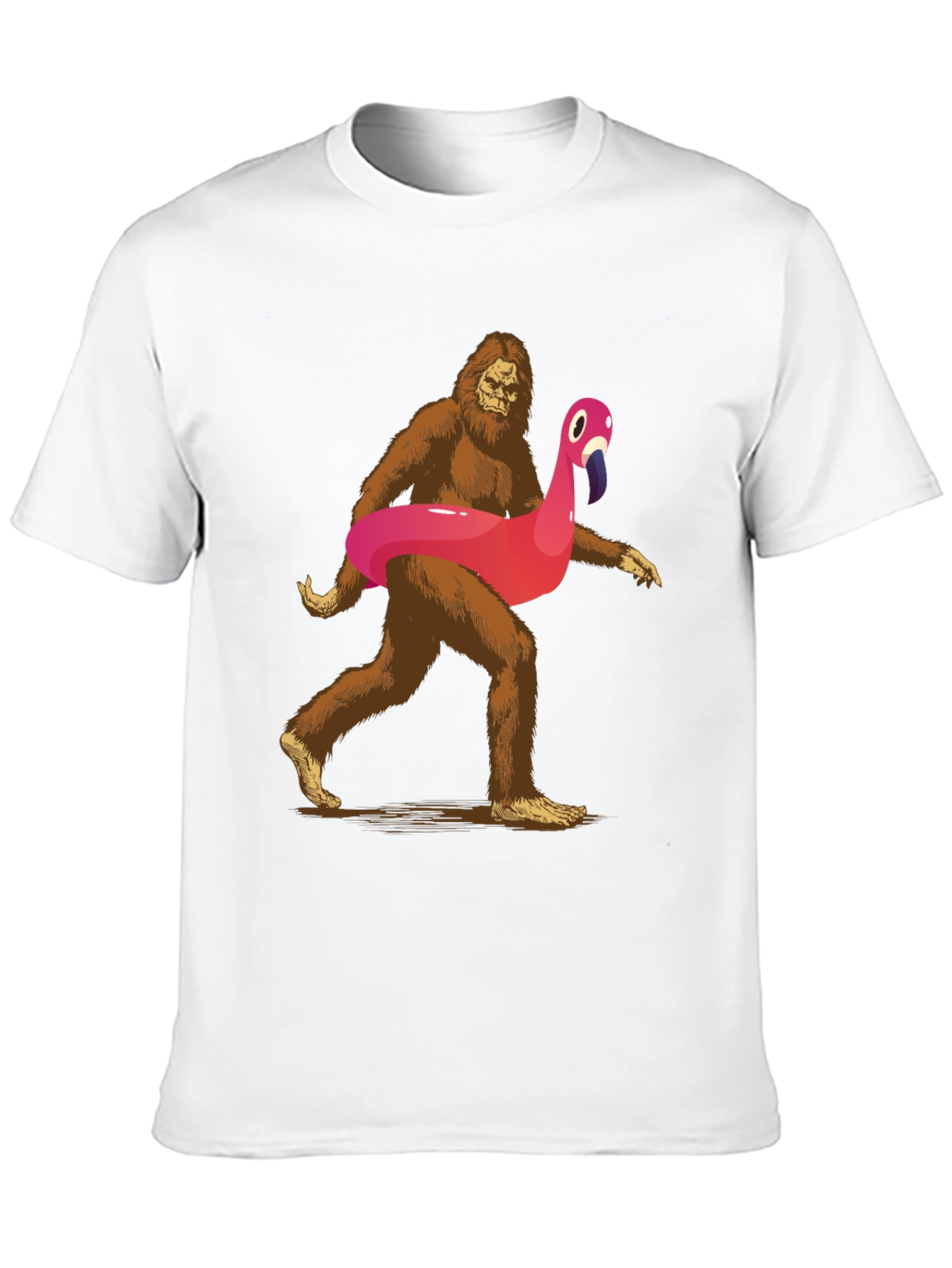 Sasquatch Flamingo Pool Float T-Shirt - 10