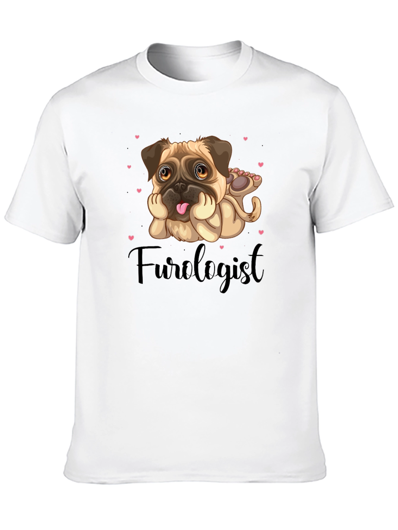 Black Furologist Pug T-Shirt view 10