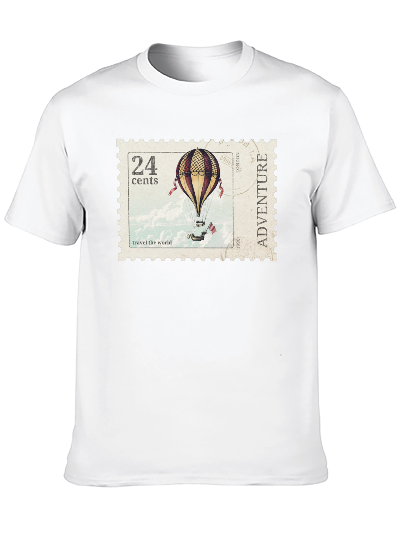 Black Vintage Travel Stamp T-Shirt view 10