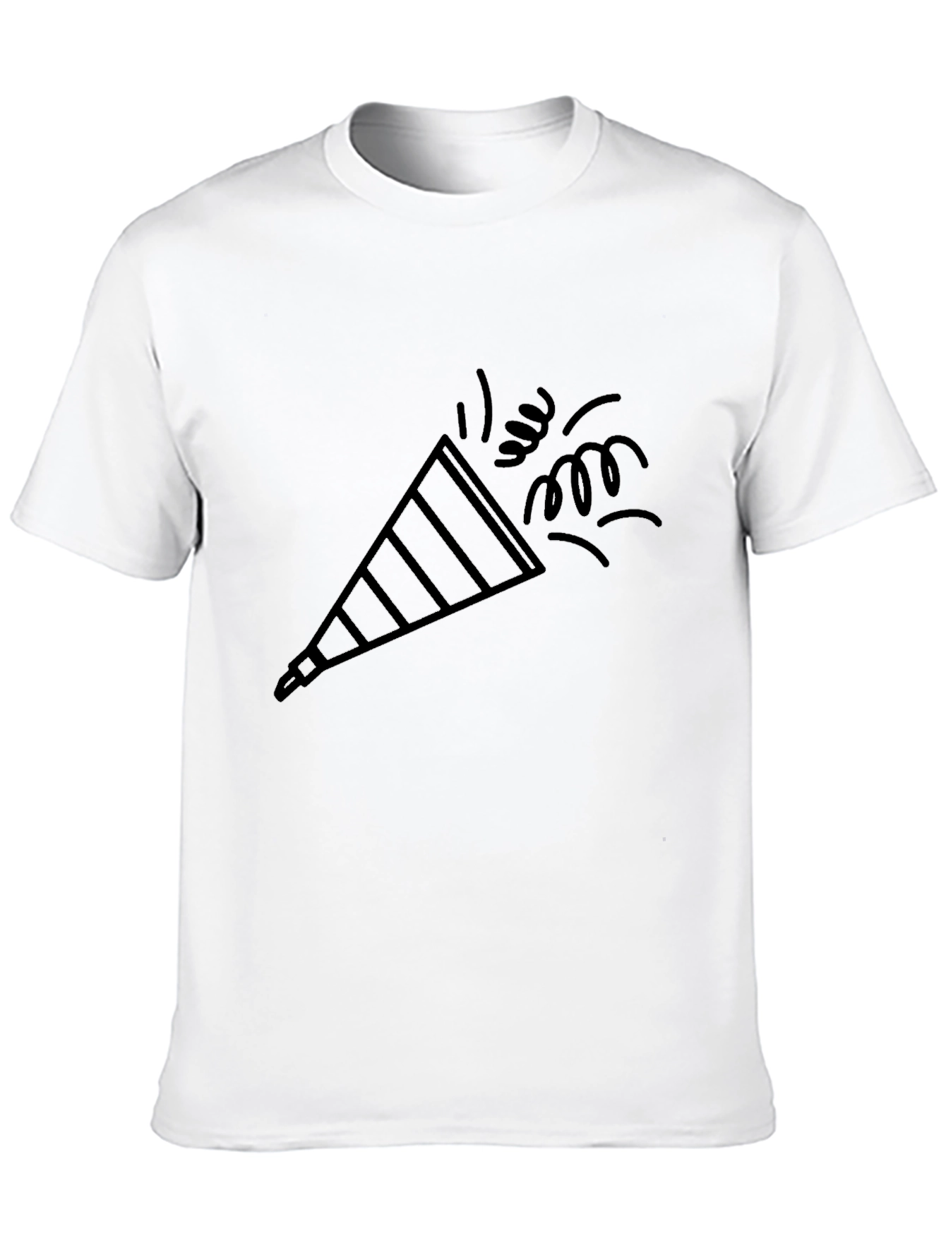 Black Party Popper Graphic Tee - Black Cotton Comfort view 10