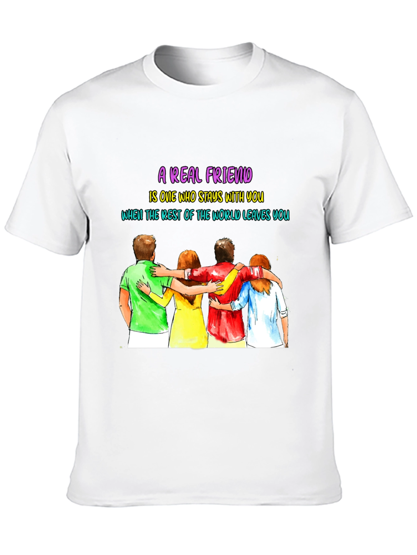 Black A Real Friend T-Shirt - Friendship Graphic Tee view 10