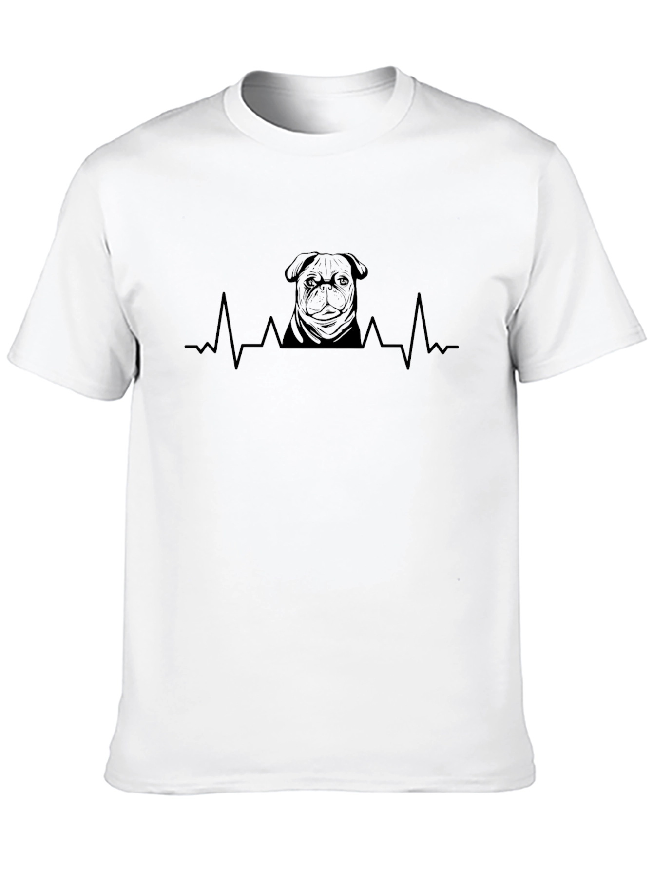 Black Pug Heartbeat T-Shirt - Black view 10