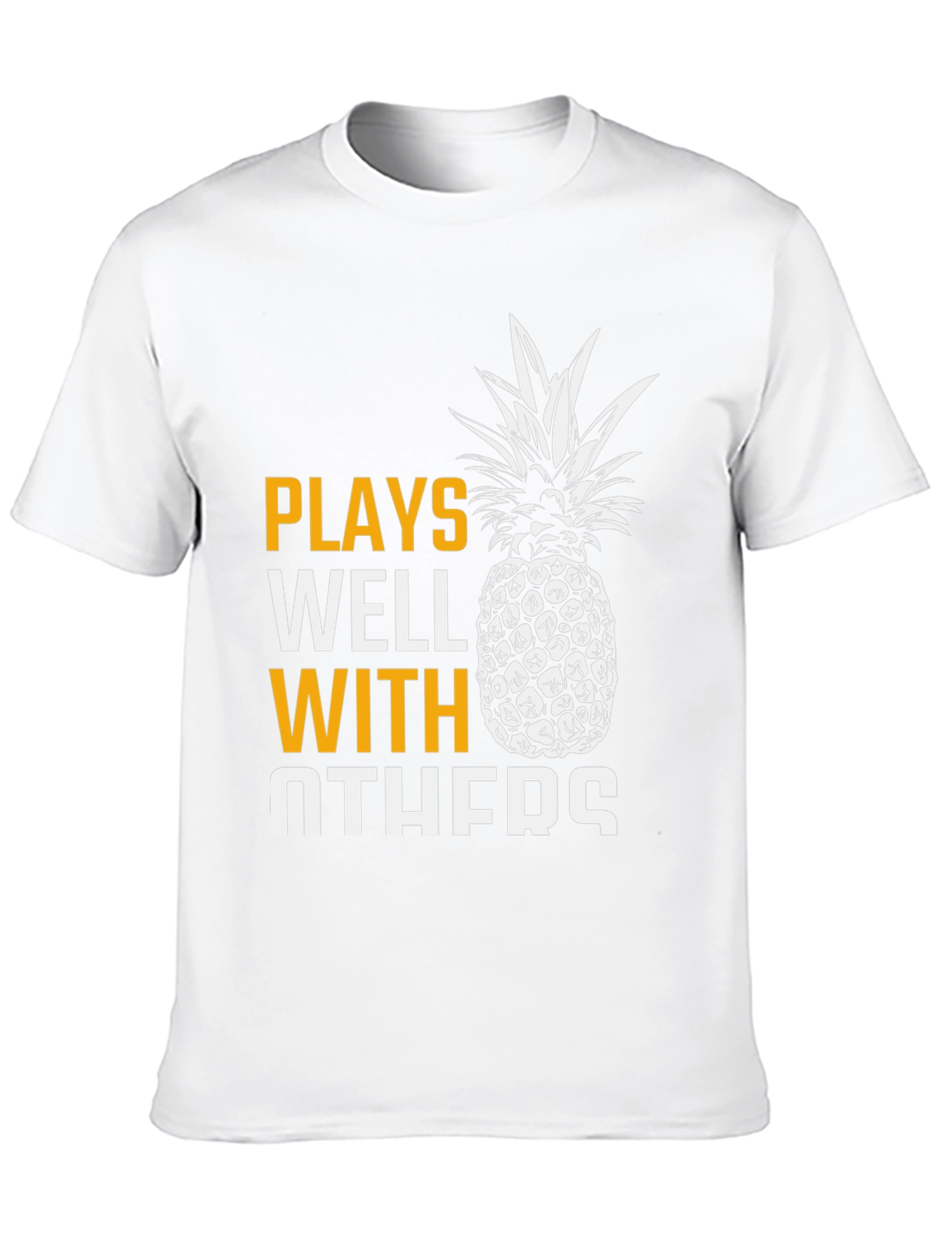 Black Plays Well With Others Pineapple Graphic T-Shirt view 10