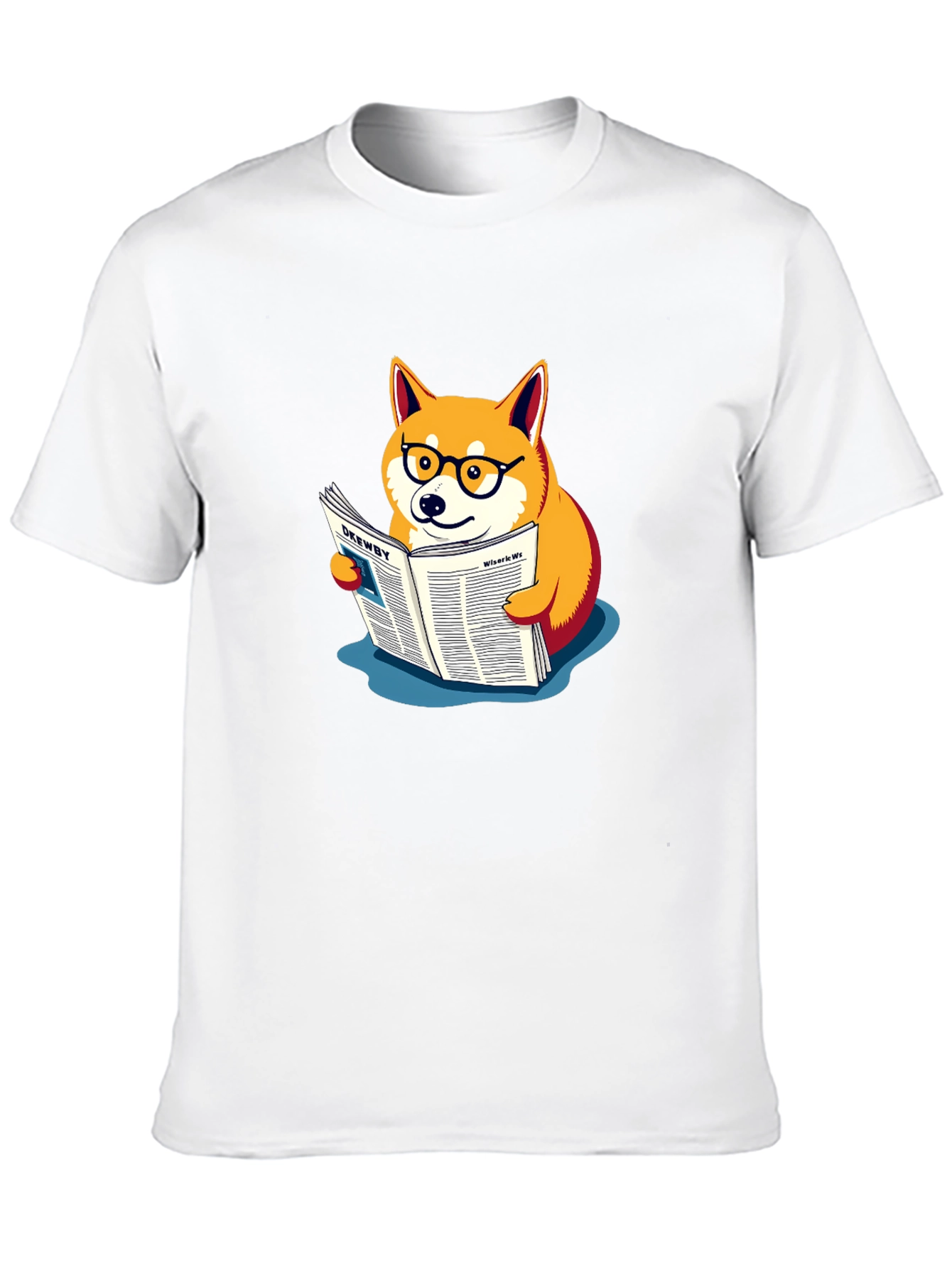 Black Shiba Inu Reading Newspaper Graphic Tee view 10