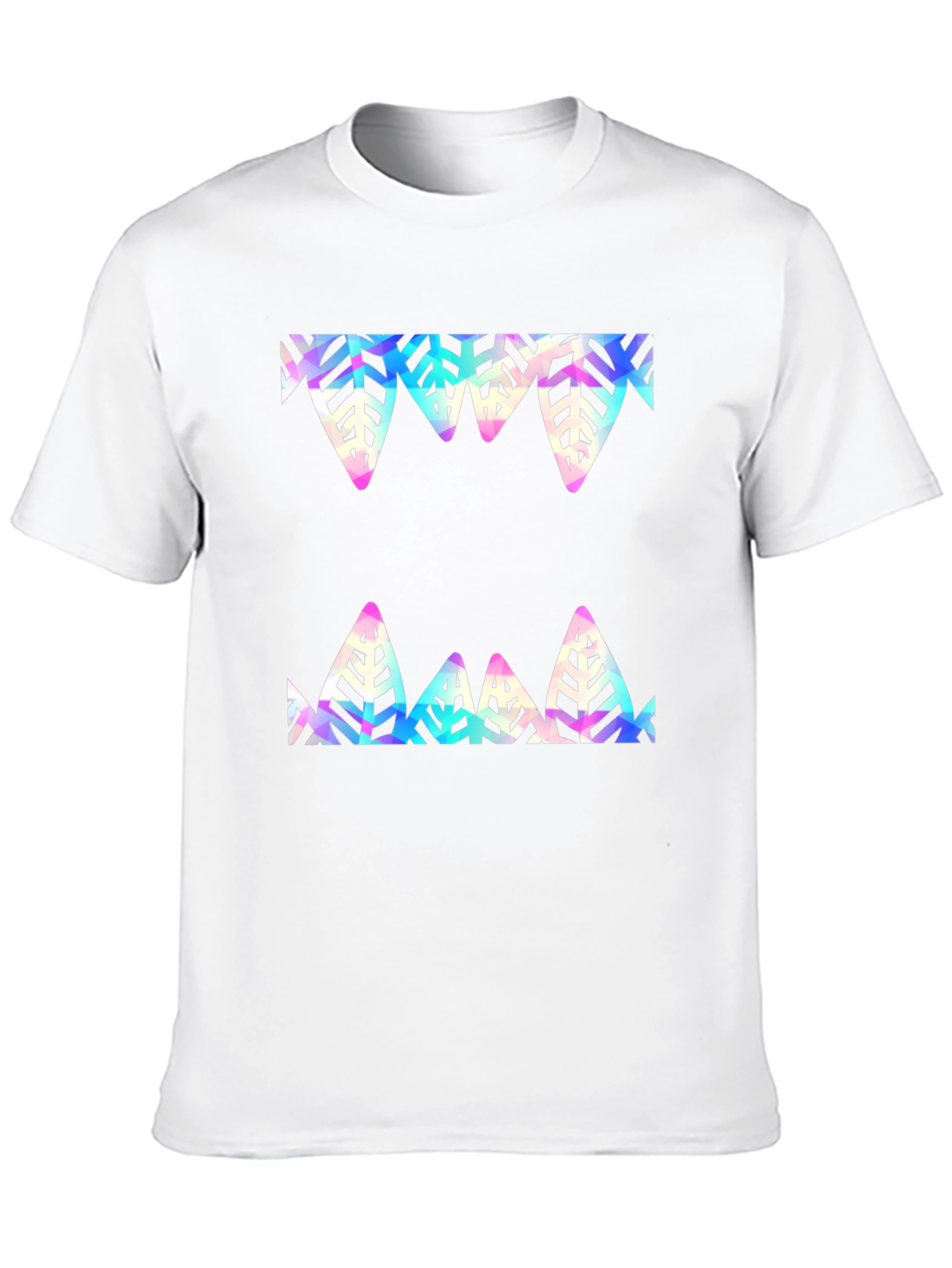 Black Abstract Leaf Design Black T-Shirt view 10