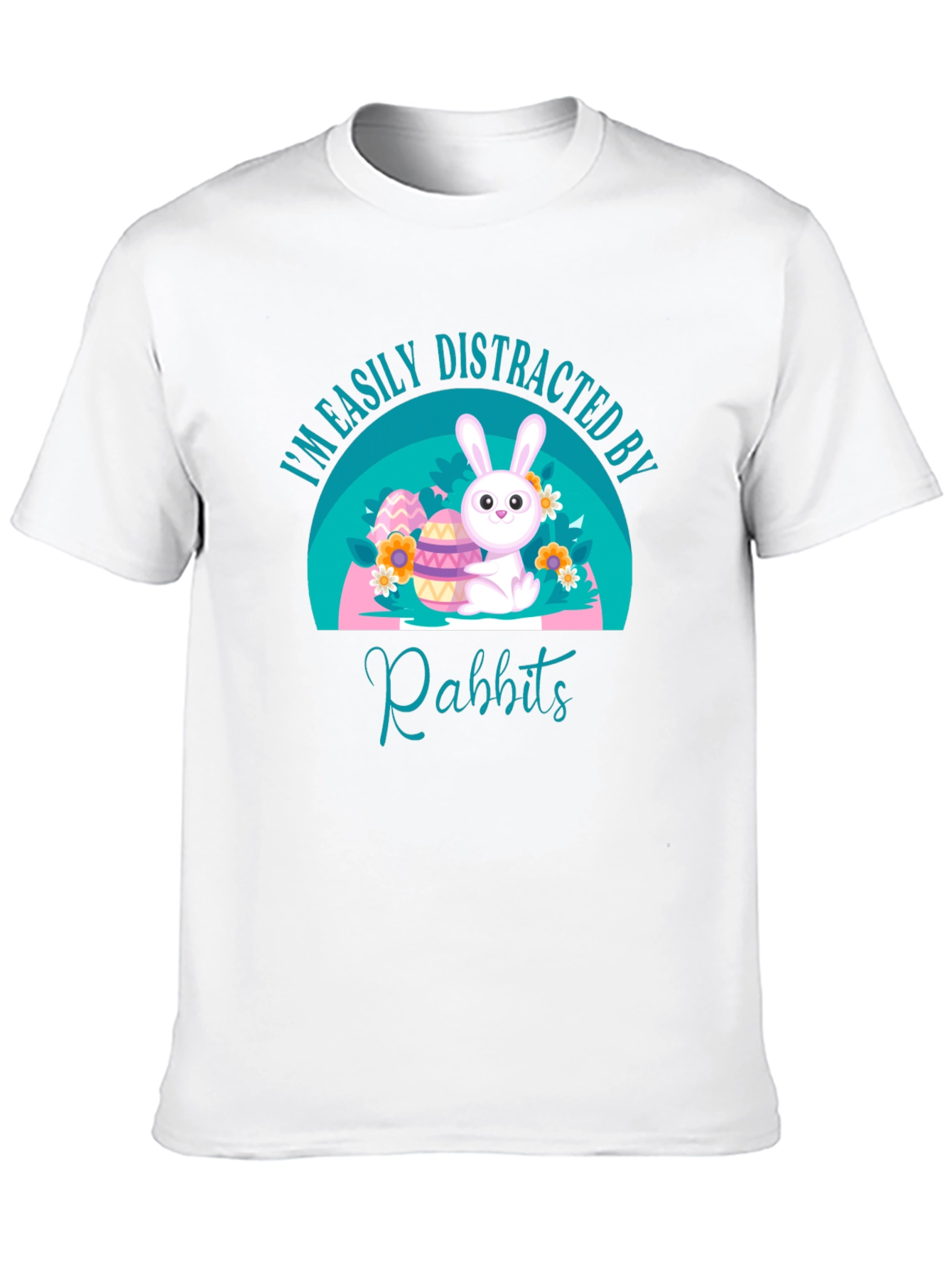 Black Easily Distracted By Rabbits T-Shirt view 10