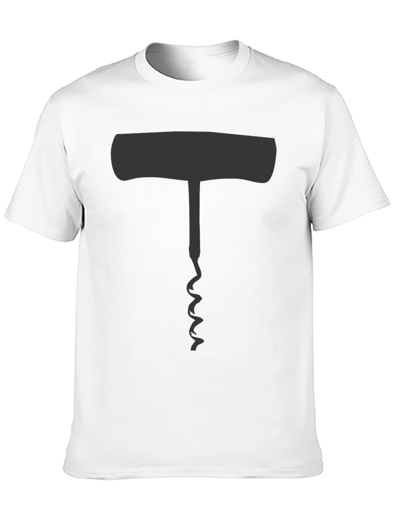 Black Novelty Corkscrew Graphic Men's T-Shirt view 10