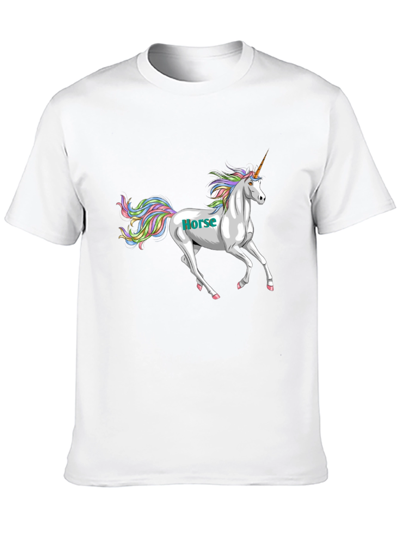 Black Unicorn Horse Graphic Print Black T-Shirt view 10