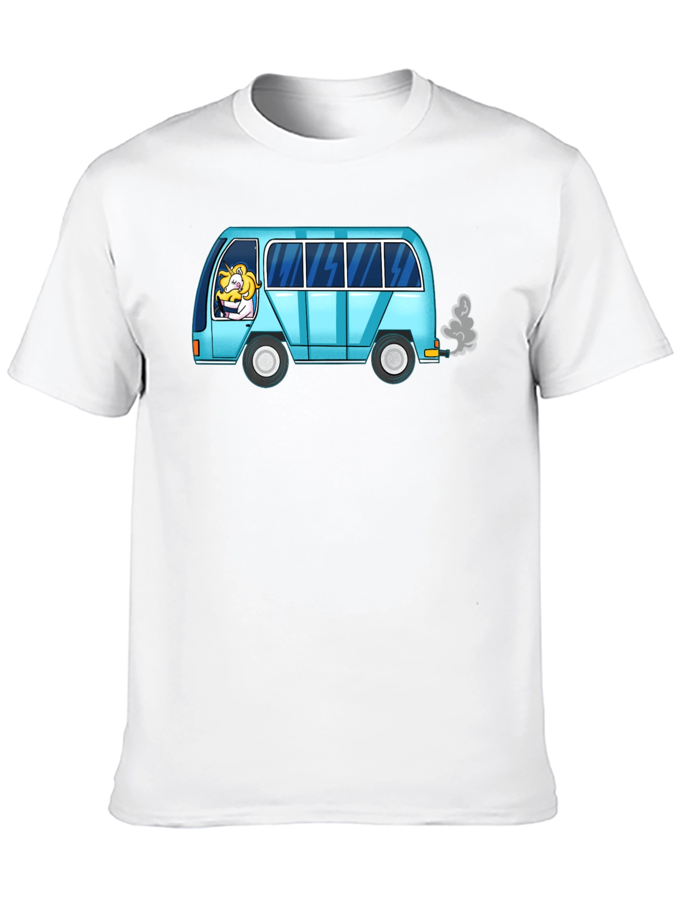 Black Unicorn Driver Tee - Quirky Cartoon Van T-Shirt view 10