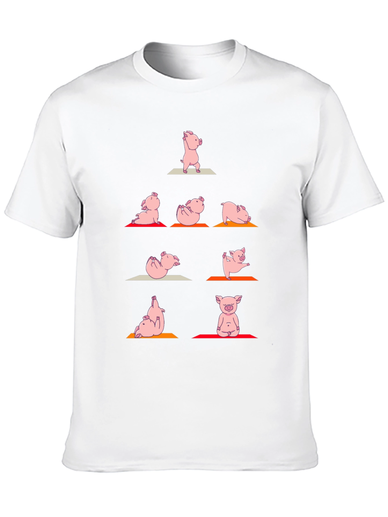 Black Yoga Pig T-Shirt: Funny Animal Graphic Tee view 10