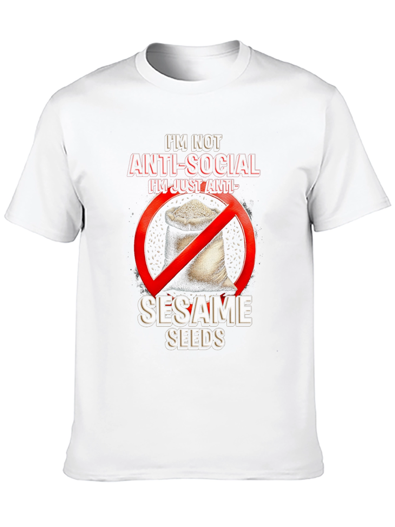 Black Anti-Sesame Seeds Graphic T-Shirt view 10