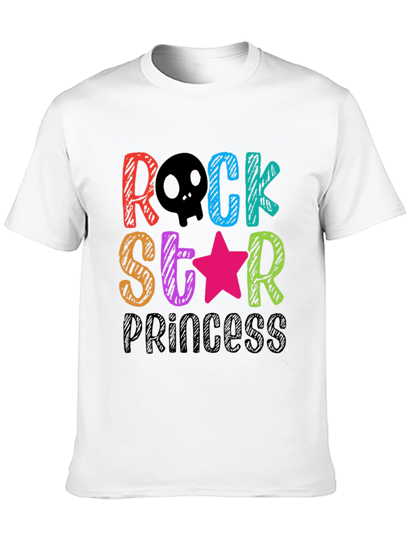 Black Rock Star Princess T-Shirt - Fun Colorful Design view 10