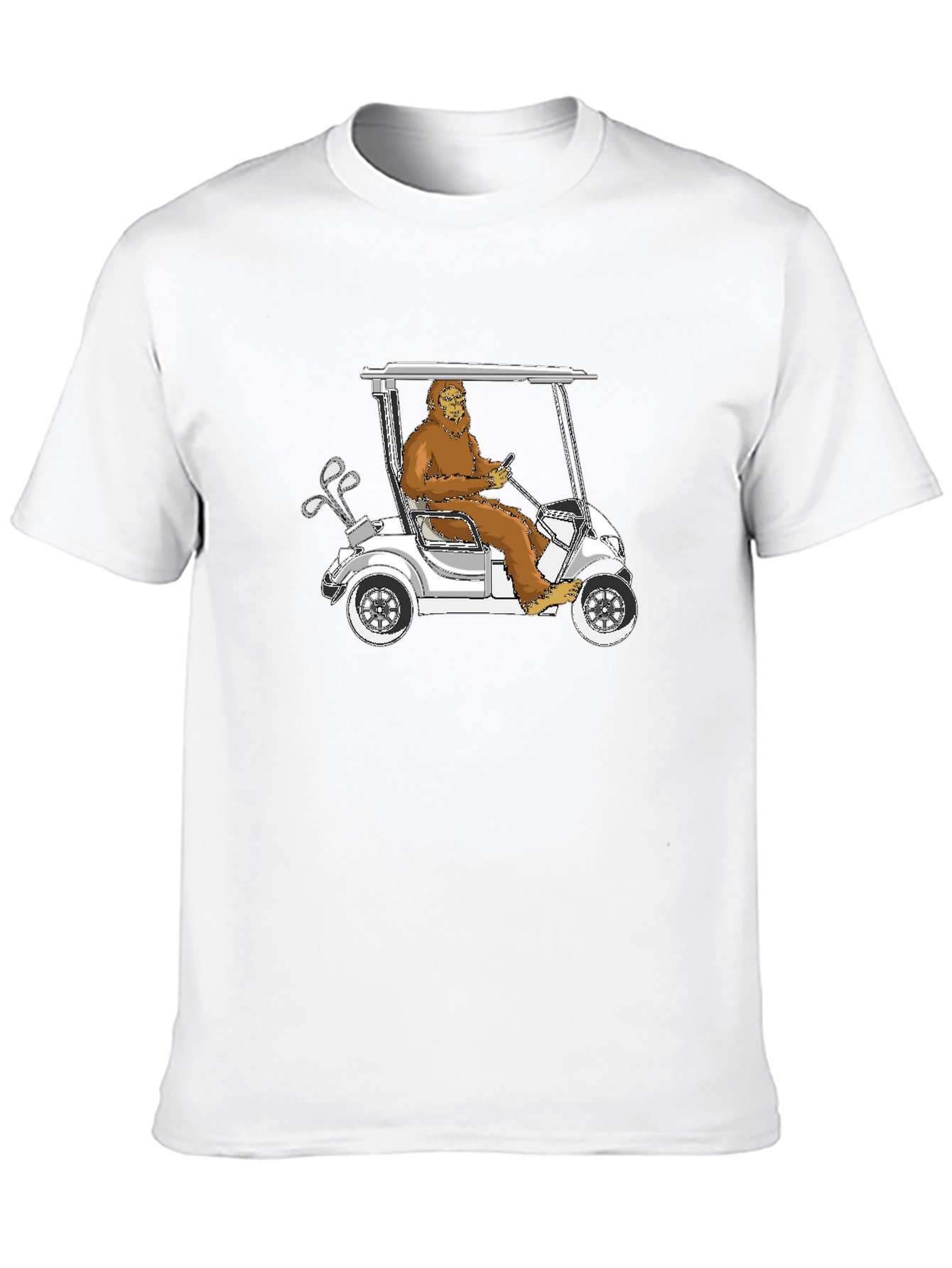 Black Bigfoot Golfing T-Shirt - Hilarious Sasquatch Tee view 10