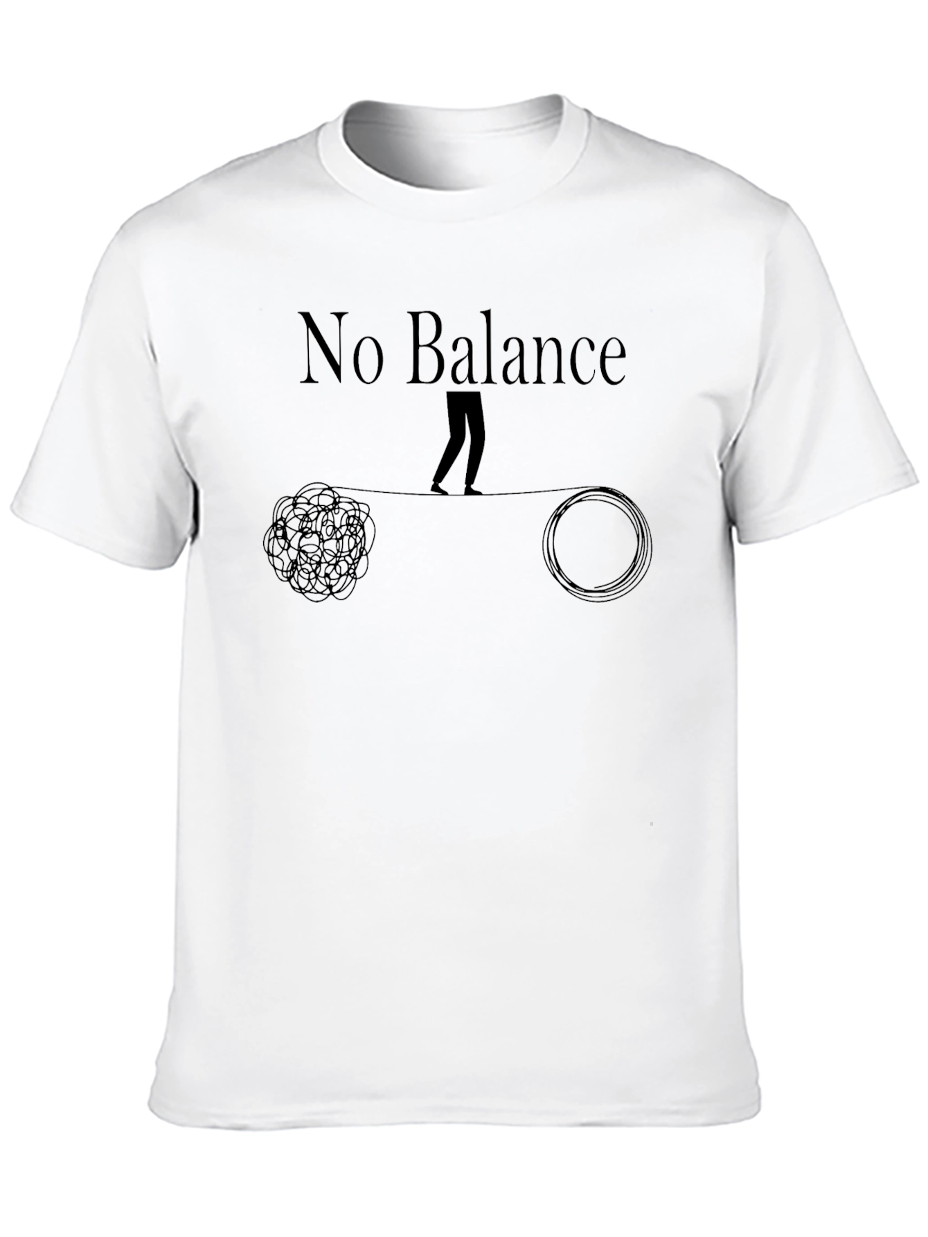 Black No Balance T-Shirt - Chaotic vs. Organized Mindset view 10