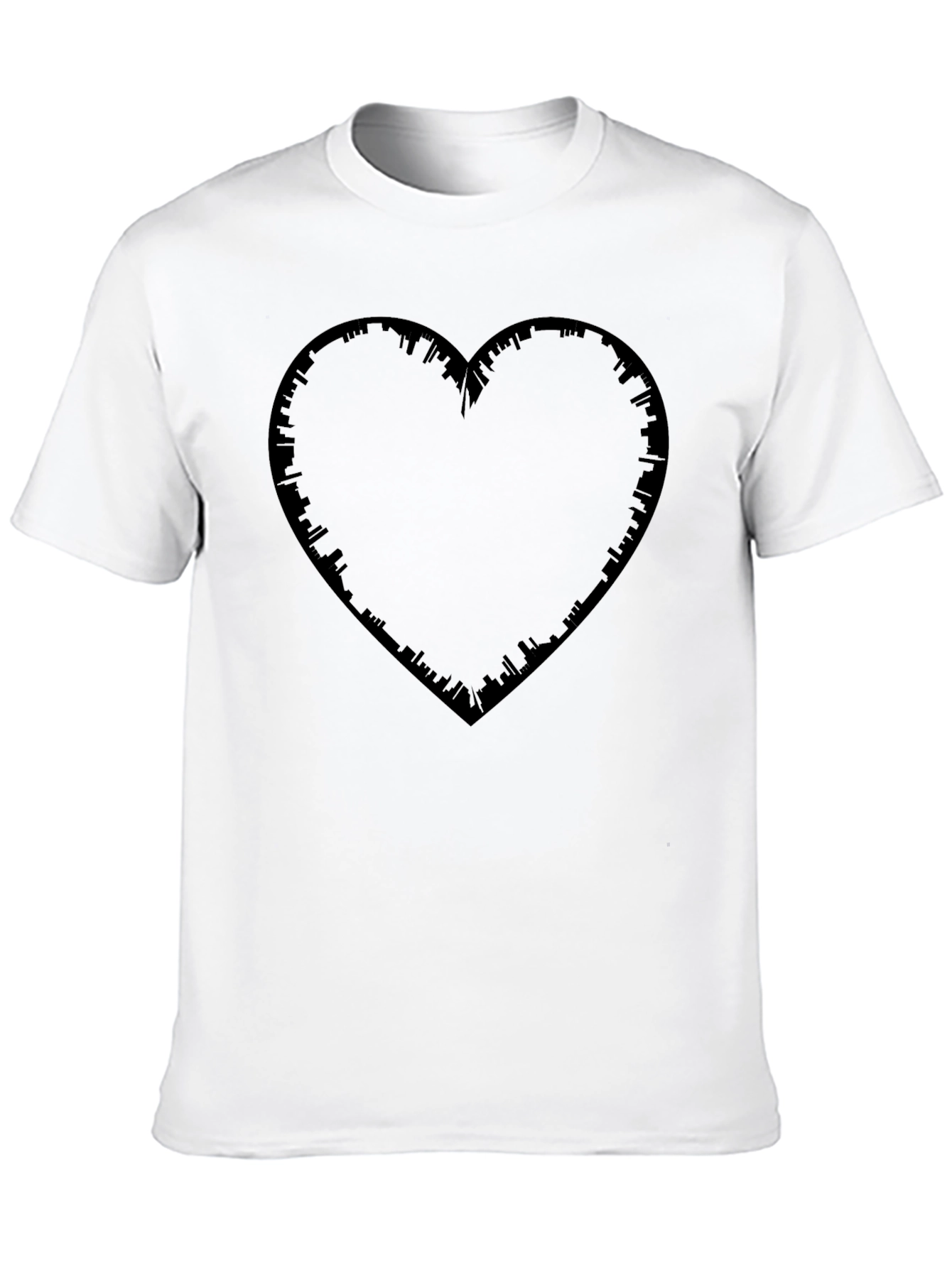 Black Black Heart Skyline Men's T-Shirt view 10