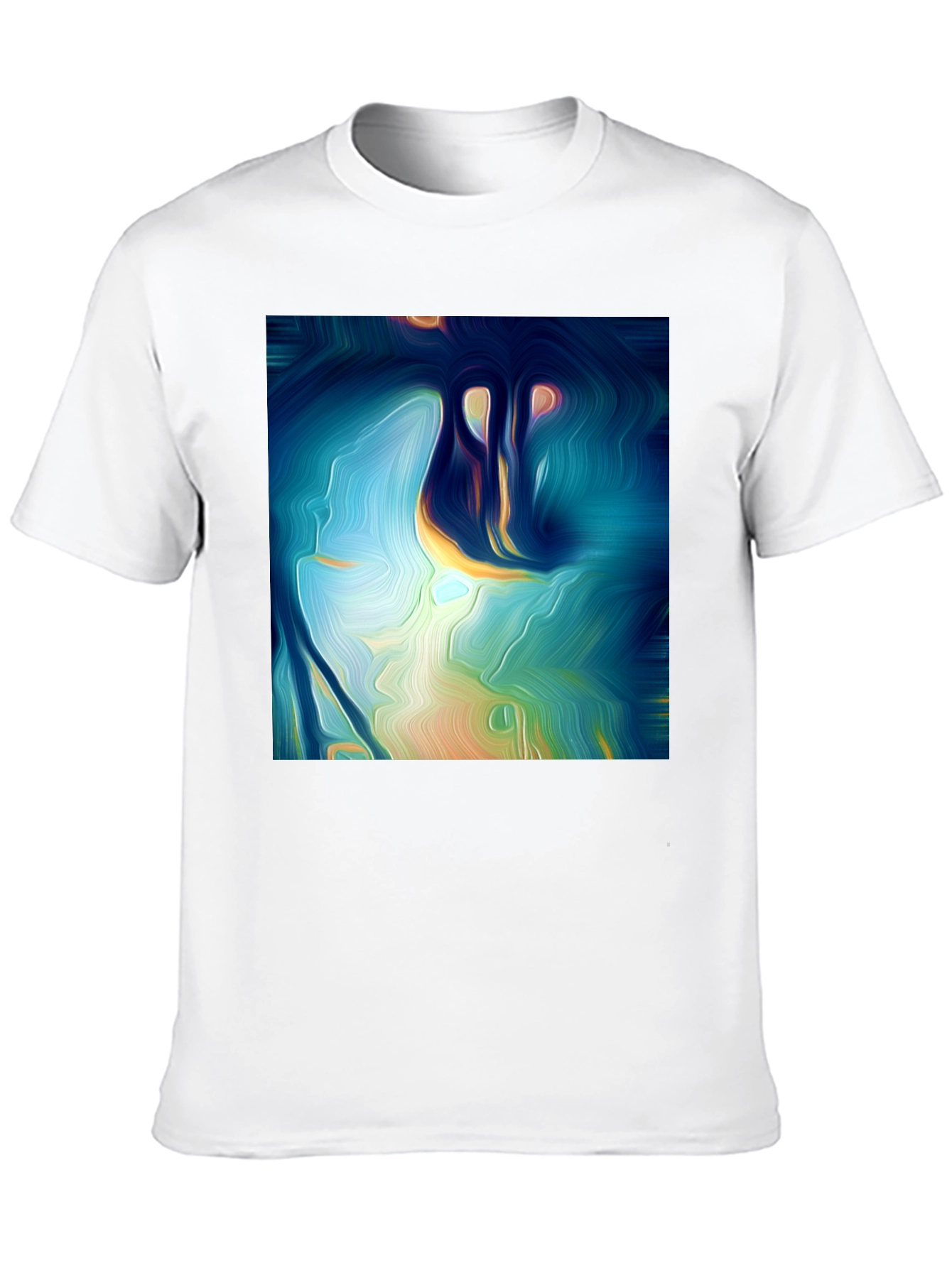 Black Abstract Art Tee: Vivid Design, Soft Cotton, Classic Fit view 10