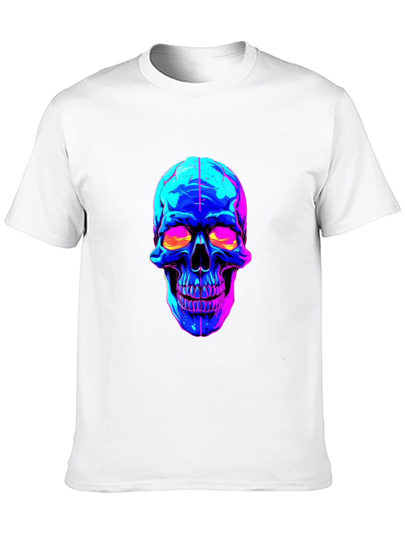 Black Neon Skull Graphic Black T-Shirt view 10