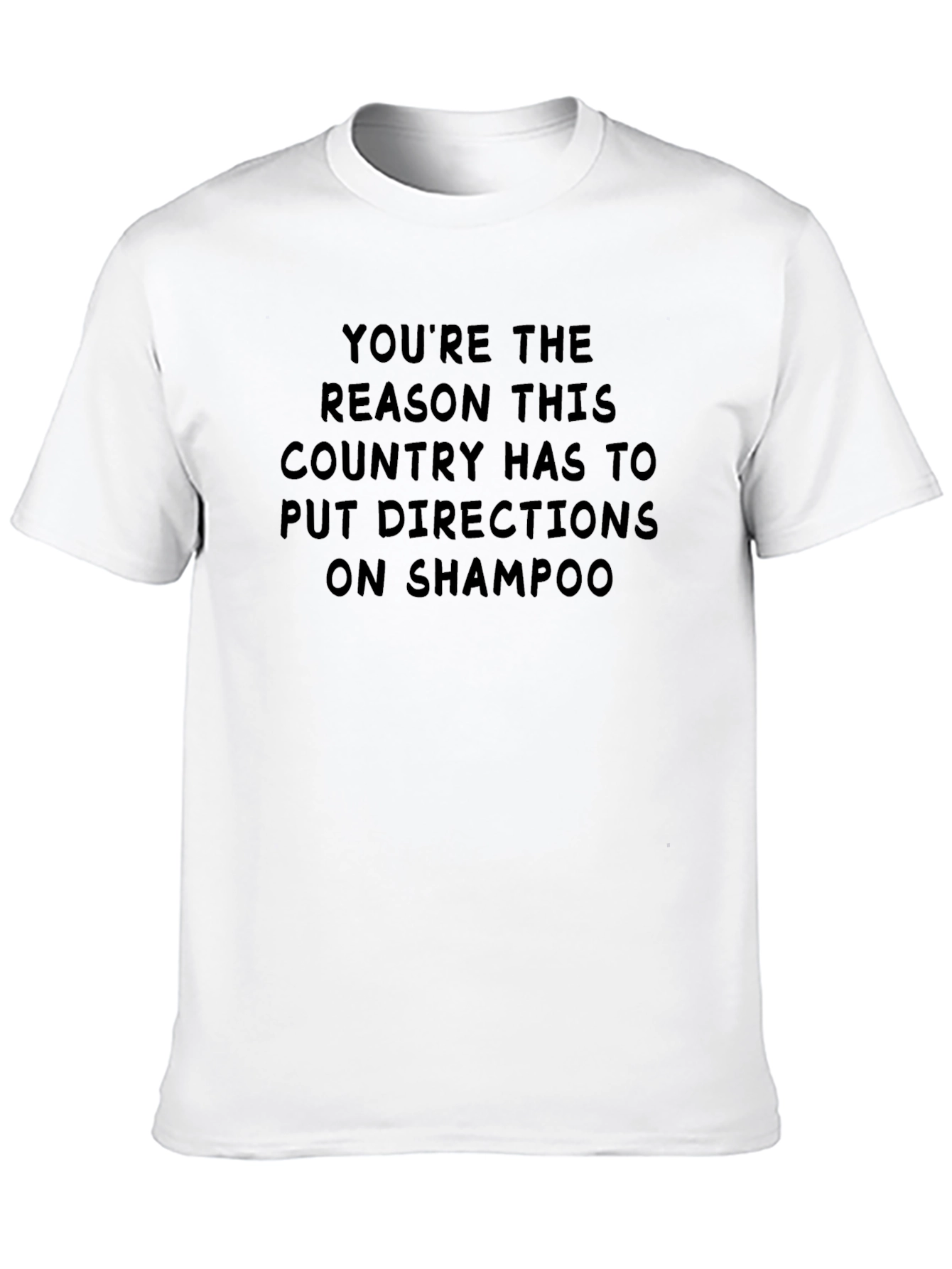 Black Funny Shampoo Directions Graphic T-Shirt view 10