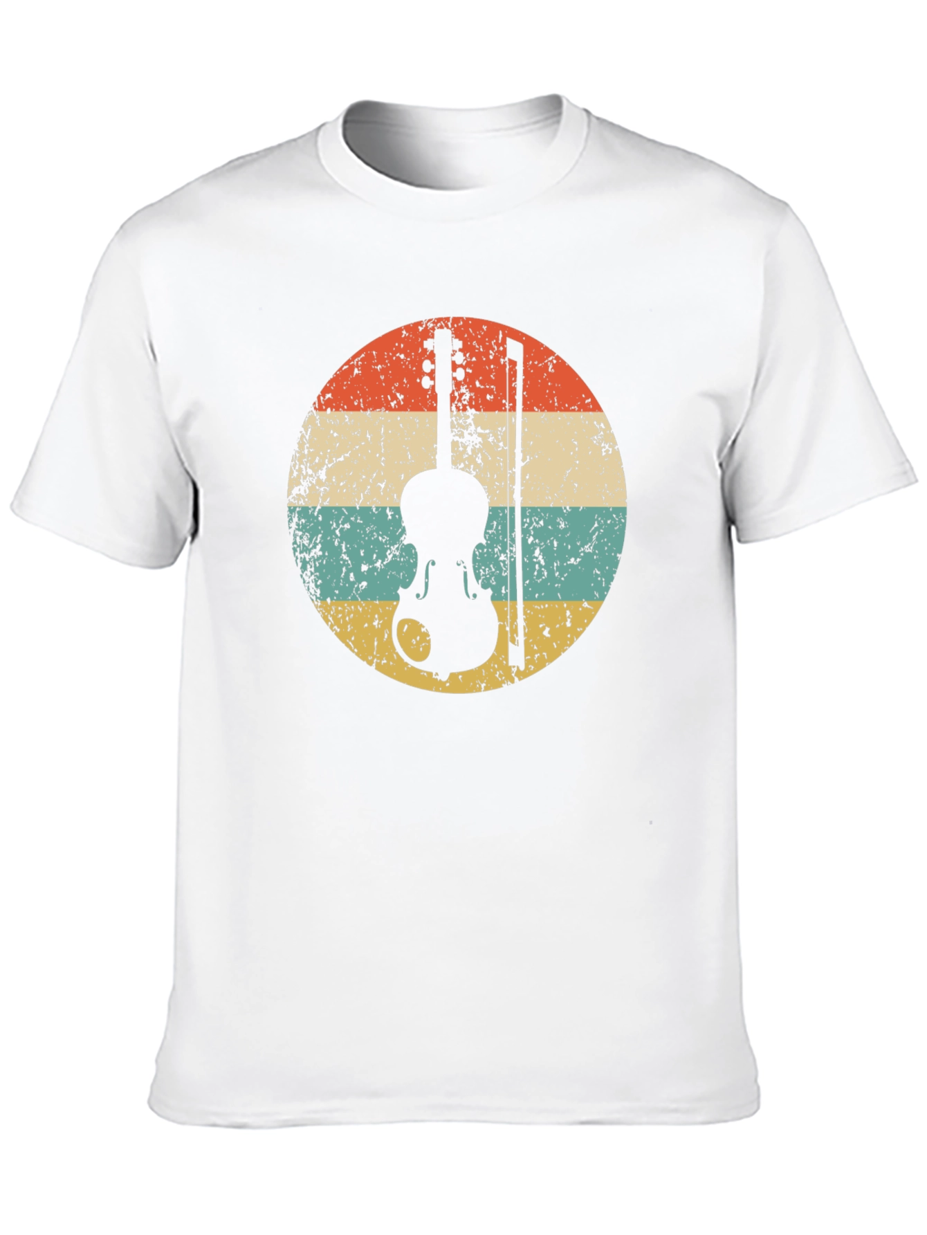 Black Retro Violin T-Shirt - Vintage Style Music Tee view 10