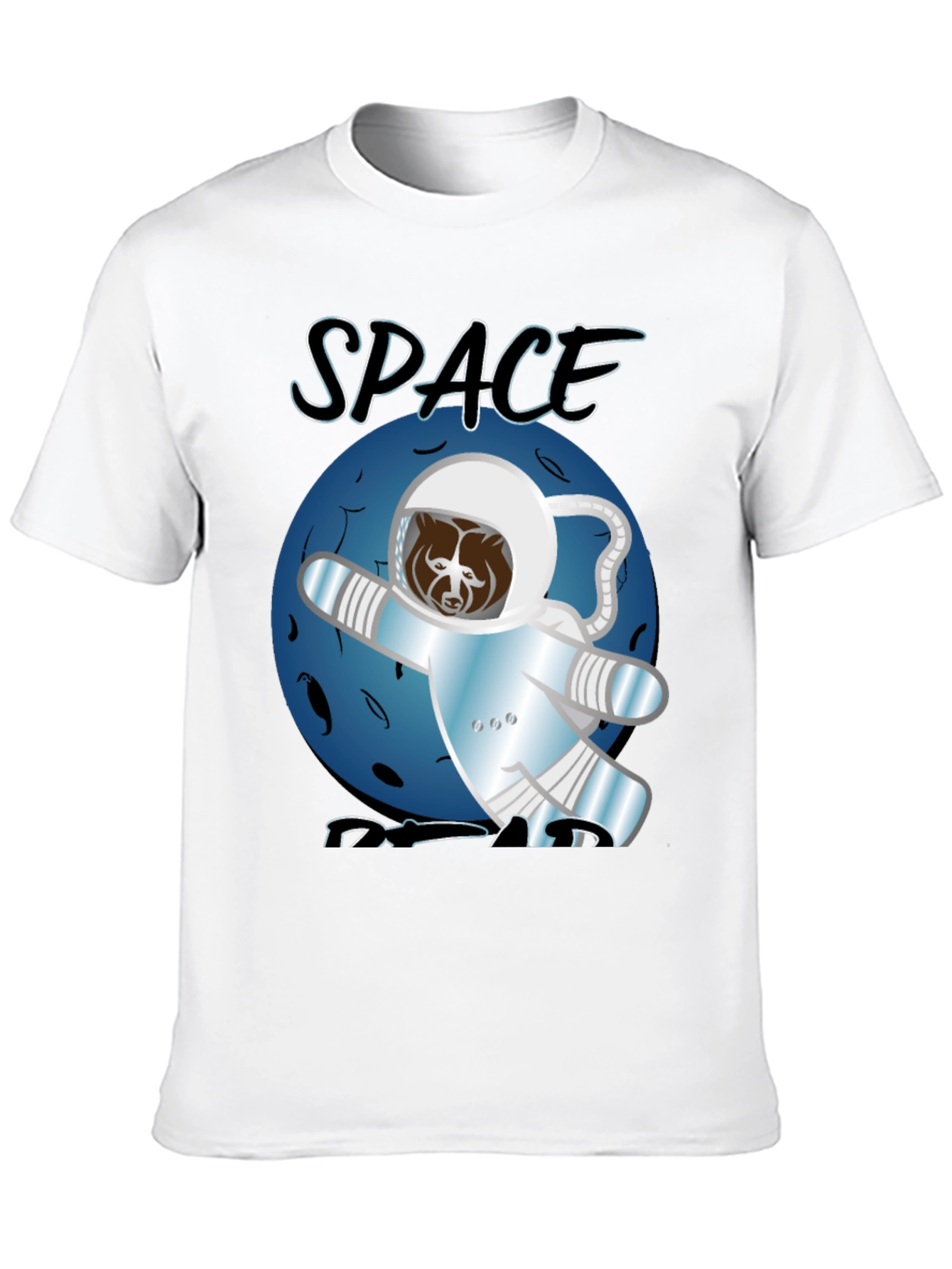 Black Space Bear T-Shirt - Astronaut Adventure view 10