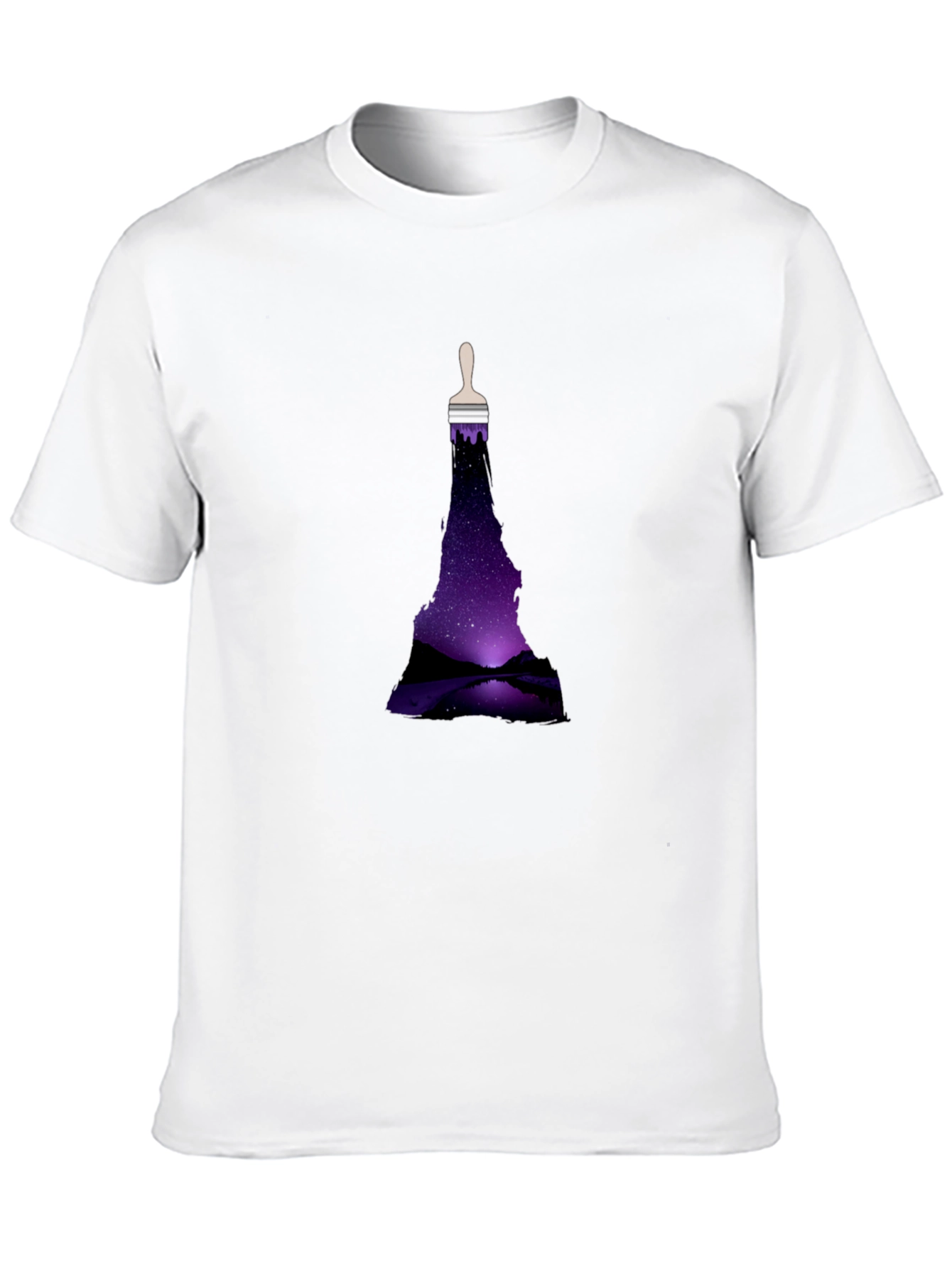 Black Night Sky Brushstroke Graphic Tee view 10