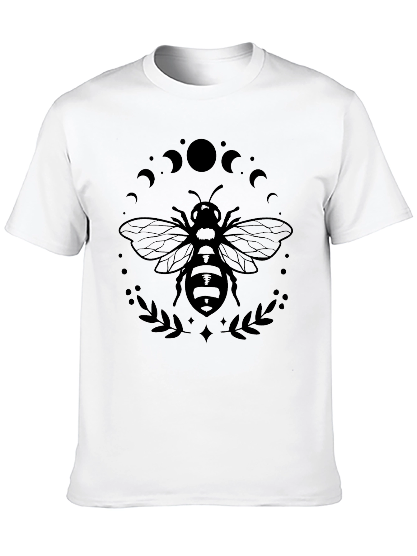 Black Black Bee and Moon Phases Graphic T-Shirt view 10