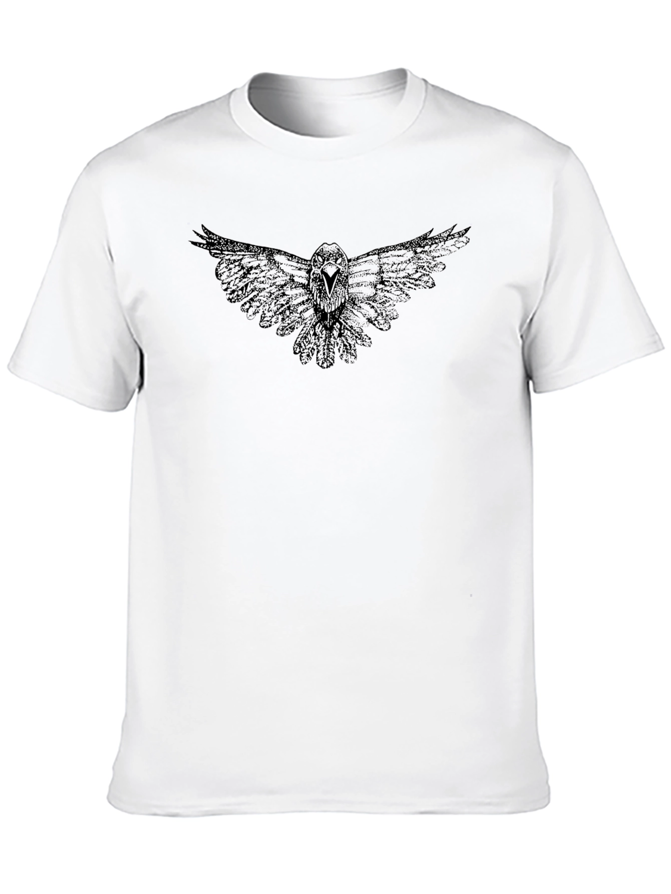 Black Raven Print Black T-Shirt - Men's Graphic Tee view 10
